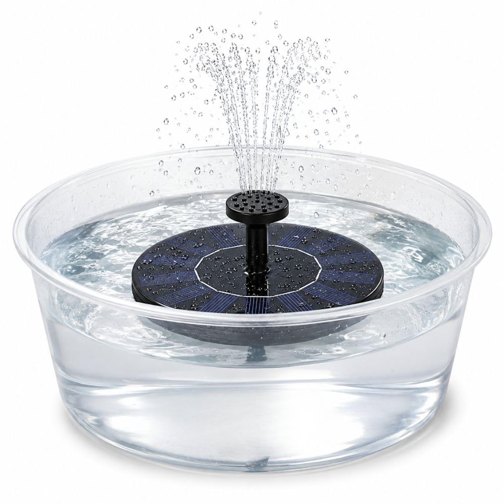 Drumstone (𝐒𝐩𝐞𝐜𝐢𝐚𝐥 𝟏𝟓 𝐘𝐞𝐚𝐫𝐬 𝐖𝐚𝐫𝐫𝐚𝐧𝐭𝐲) Solar-Powered Water Fountain with Automatic Pump, 5 Nozzle Sprayer Heads, Brushless Motor, Energy-Saving Outdoor Fountain for-image-21