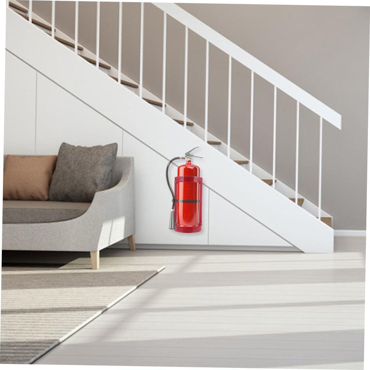 Soporte de Pared Resistente para Extintor de Incendios Rojo de Acero, Colgador Práctico y Pesado para Uso en Casa y Hotel