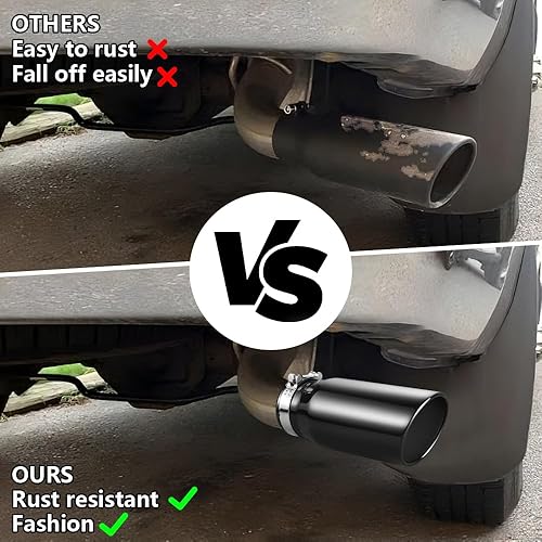 Miniatura 6 de Punta de escape de entrada de 3.5 pulgadas, entrada de 3.5 pulgadas, salida de 5 pulgadas, longitud total de 12 pulgadas, punta de escape cromada,