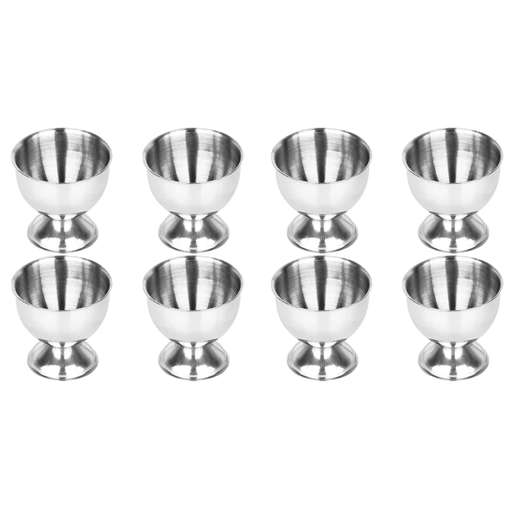 Hndhbfgrt 8X Egg Cups Set Stainless Steel Eggs Hard Boiled Eggs and Soft Tray Tool Holders Kitchen, Silver