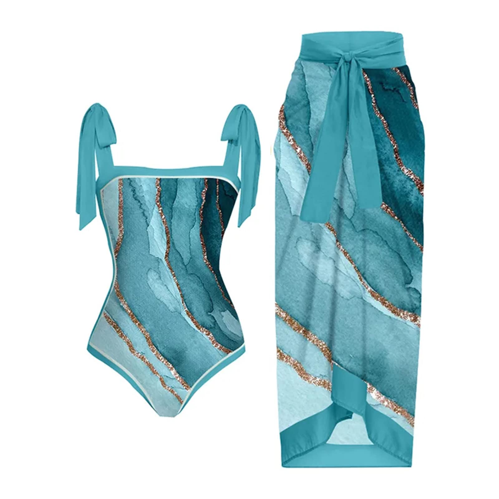 riou 2024 Bañadores Mujer Reductores Barriga Moda Sexy Cuello en V Bañador+Falda de baño y ​Pareos Cintura Alta Conjuntos Traje De Baño Halter Tankinis Dos Piezas Verano Vacaciones