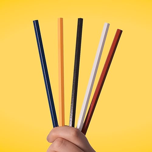 Miniatura 3 de Carmel Paquete de 12 lápices de marcado universal, vidrio soluble en agua y película, lápiz de grasa recubierto de madera con una mina cerosa grasa