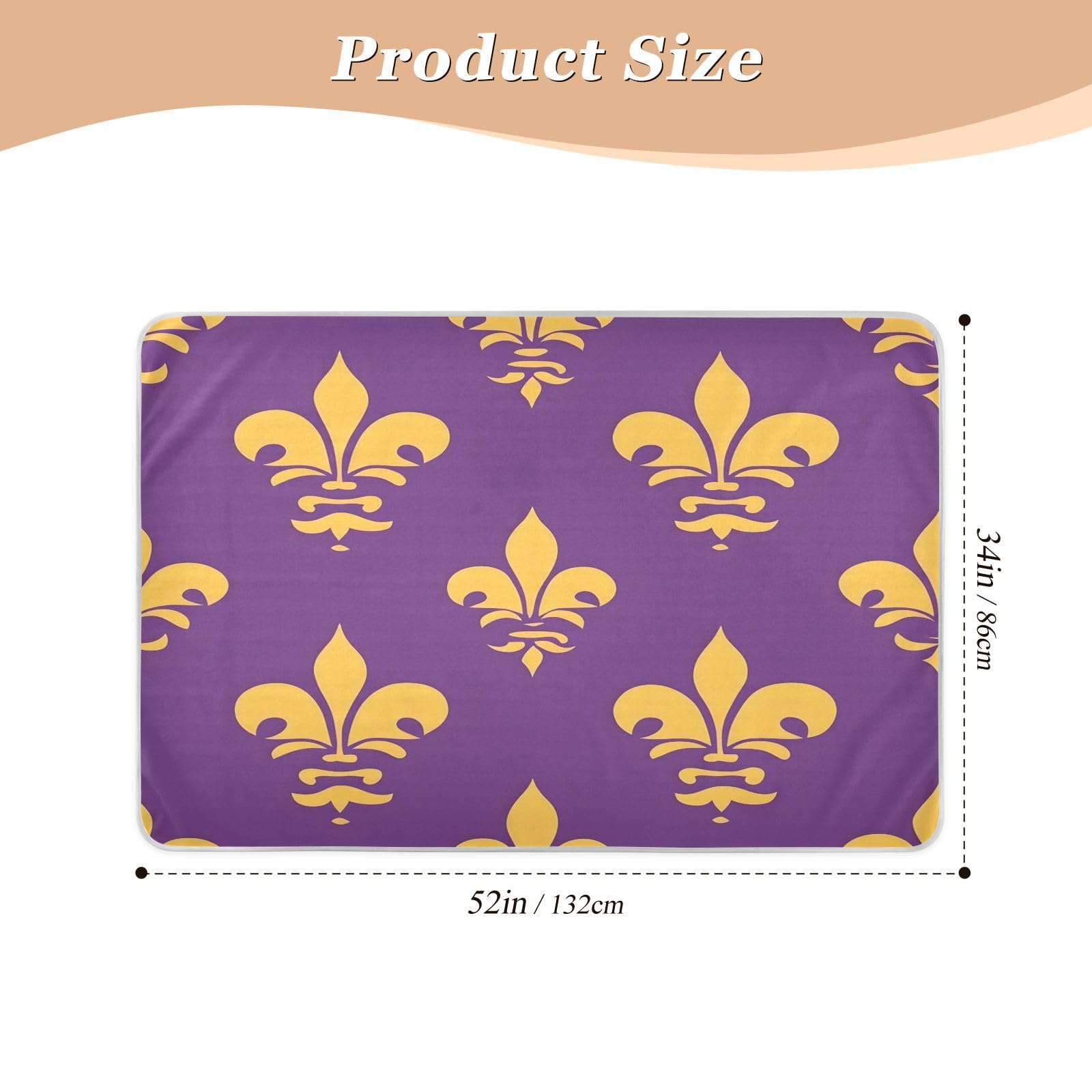 BOESI Graffiti Mardi Gras Logo Pattern Waterproof Pads for Bedwetting and Incontinence, Reusable Pads, Reusable Diaper Pads for Bed, Sofa, Travel