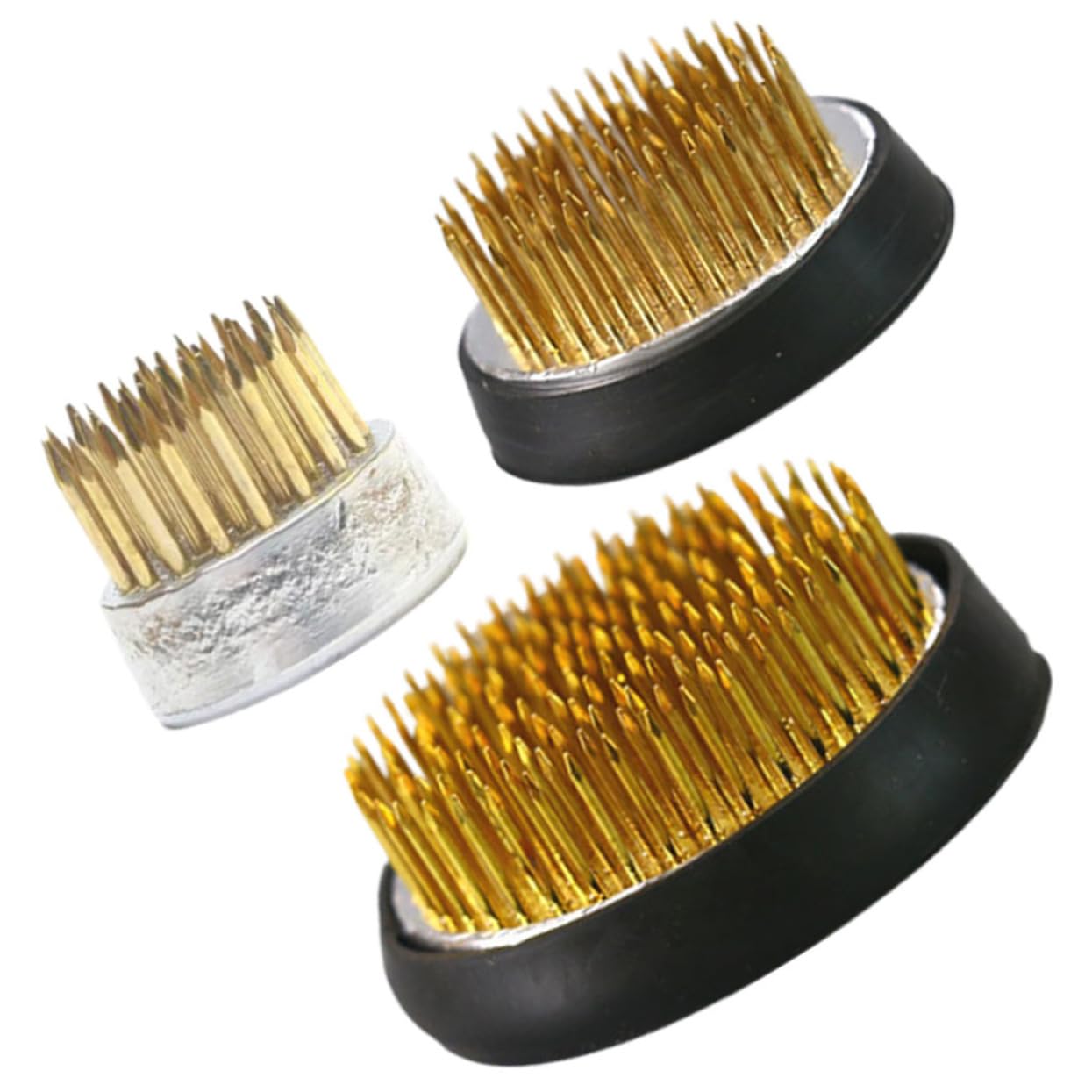 IWOWHERO Flower Arrangement Holder 3pcs Floral Frogs Round Holder Pin Frog Made of Copper for Use