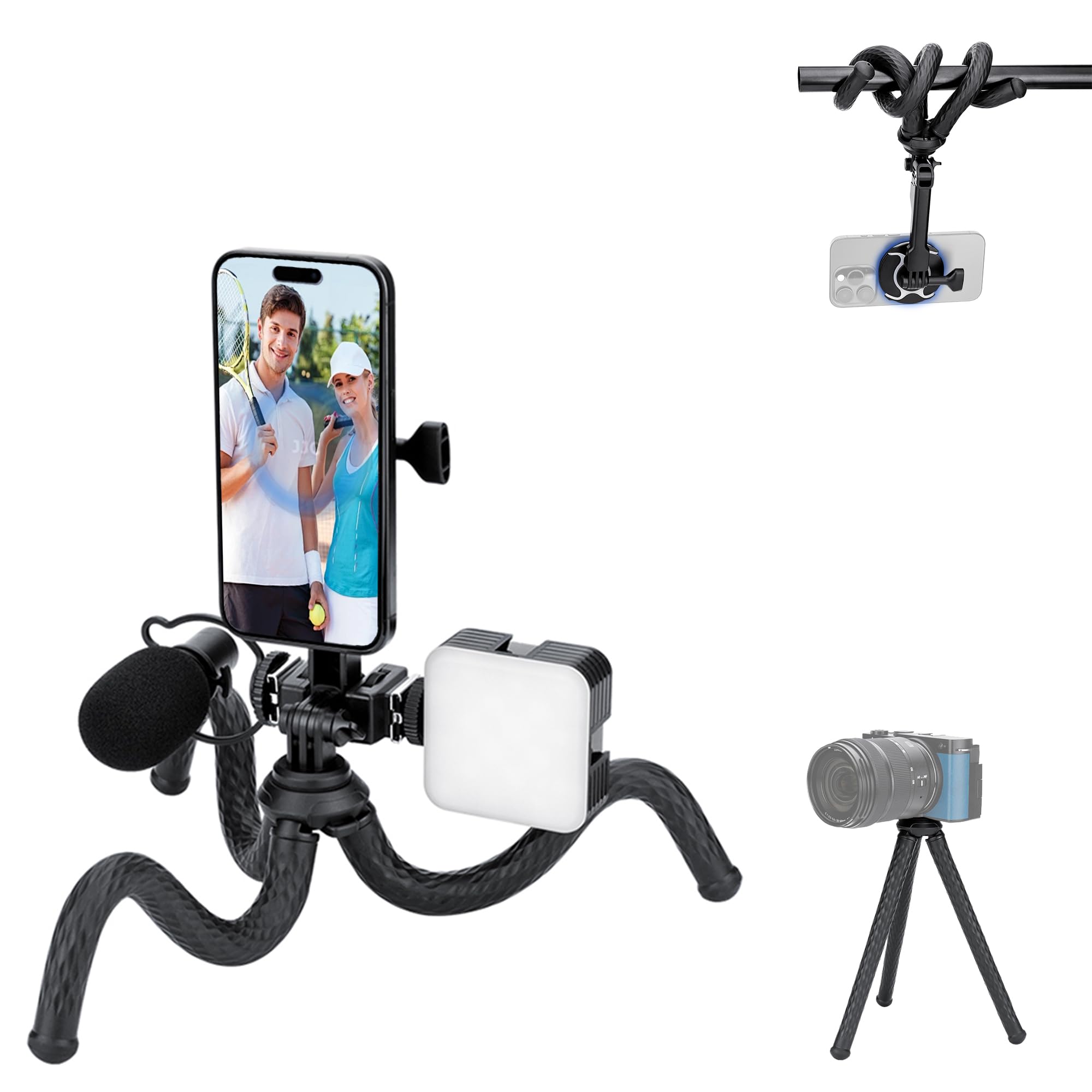 JJC Magnetic Flexible Tripod for Magsafe Phone & Action Camera,Bendable
