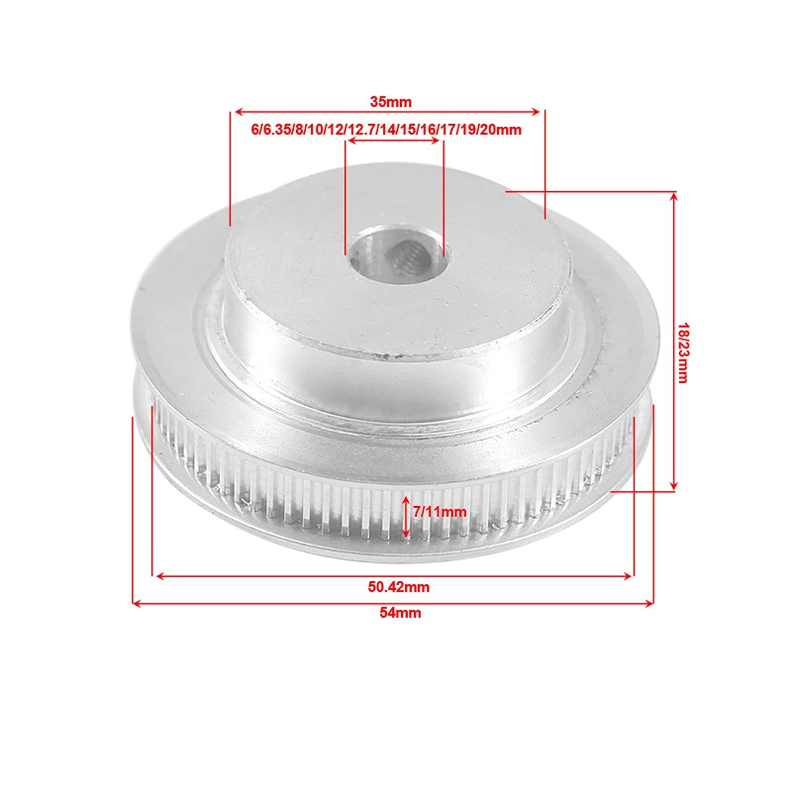 Timing Pulley 80 Teeth 2GT Timing Pulley, Bore 6/6.35/8/10/12/14/15/16/17/19/20mm, for GT2 Open Synchronous Belt Width 6/10mm, 80Teeth 80T (NO.1408)(Belt Width 10mm,Bore 20mm)