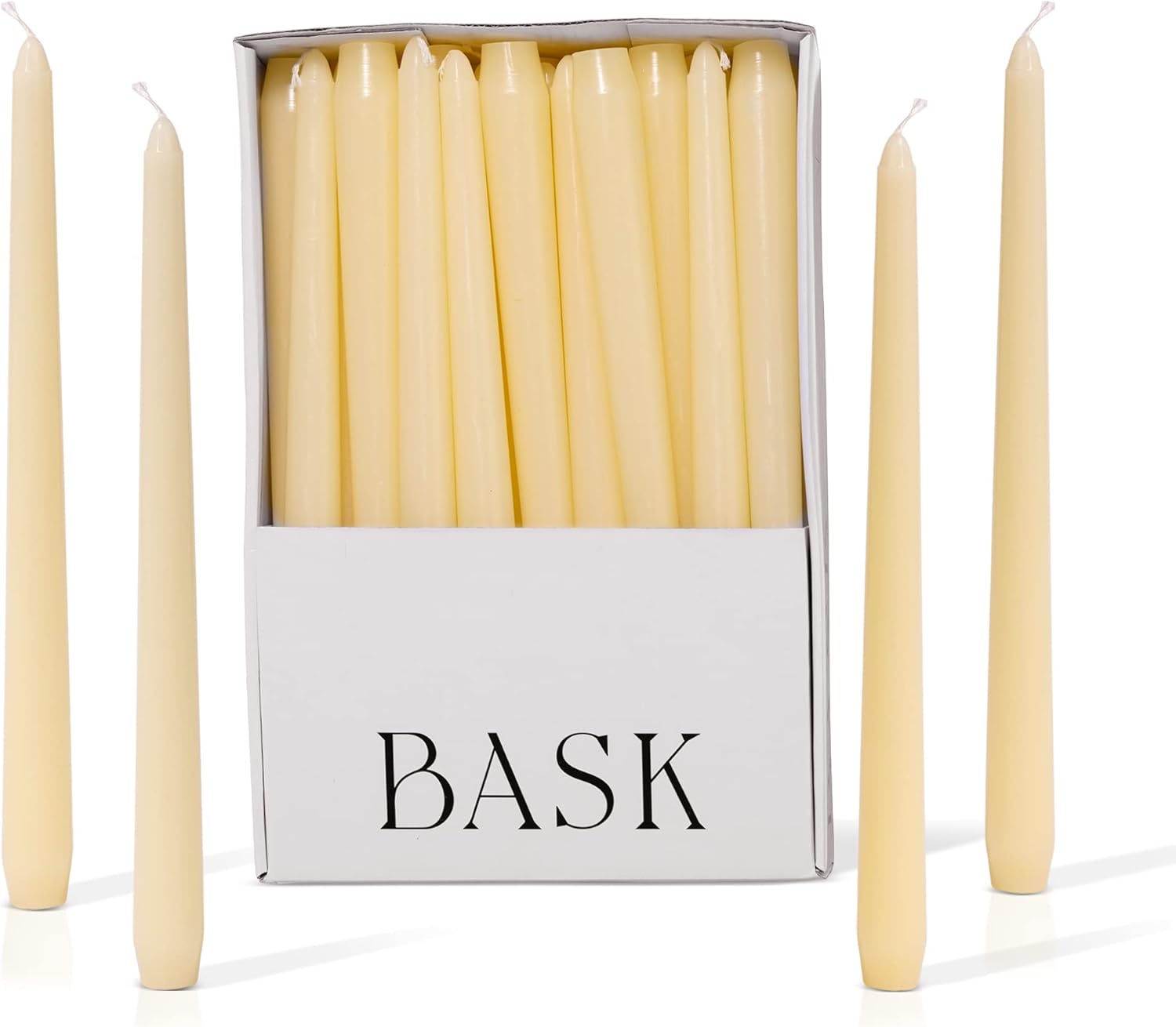 Ivory Taper Candles Unscented Dripless Long Candles Bulk