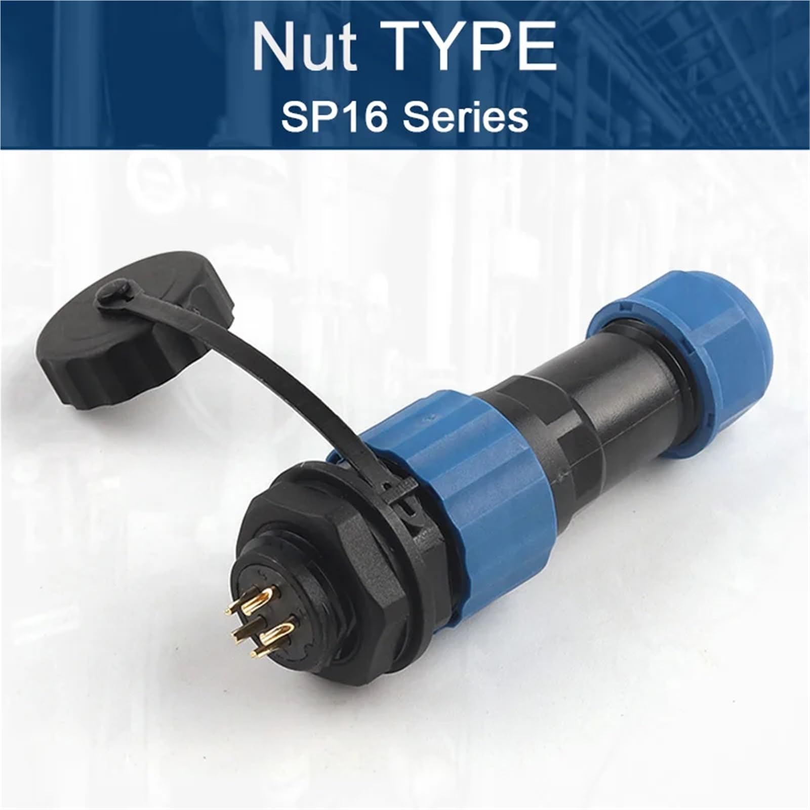 Conector Impermeable Soldado SP16 IP68 de 2-9 Pines, Montaje en Panel Equipo eléctrico, Enchufe Macho Hembra for Cable 6-8mm