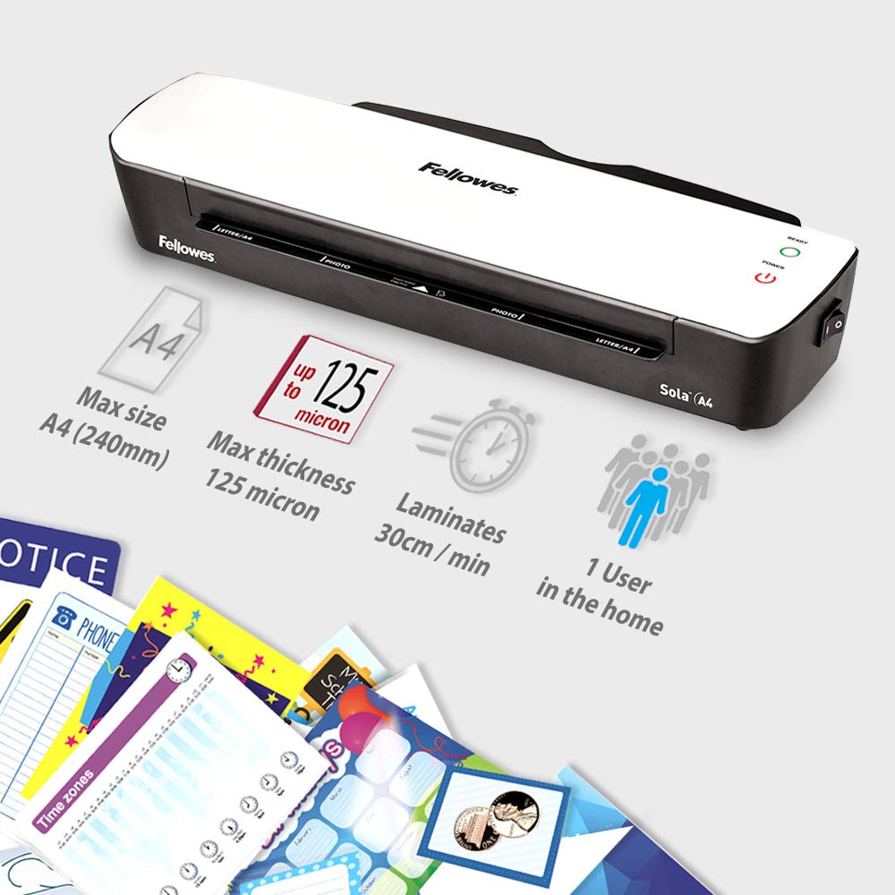 Fellowes Sola A4 Home Laminator, 125 Micron [Amazon Exclusive] A4