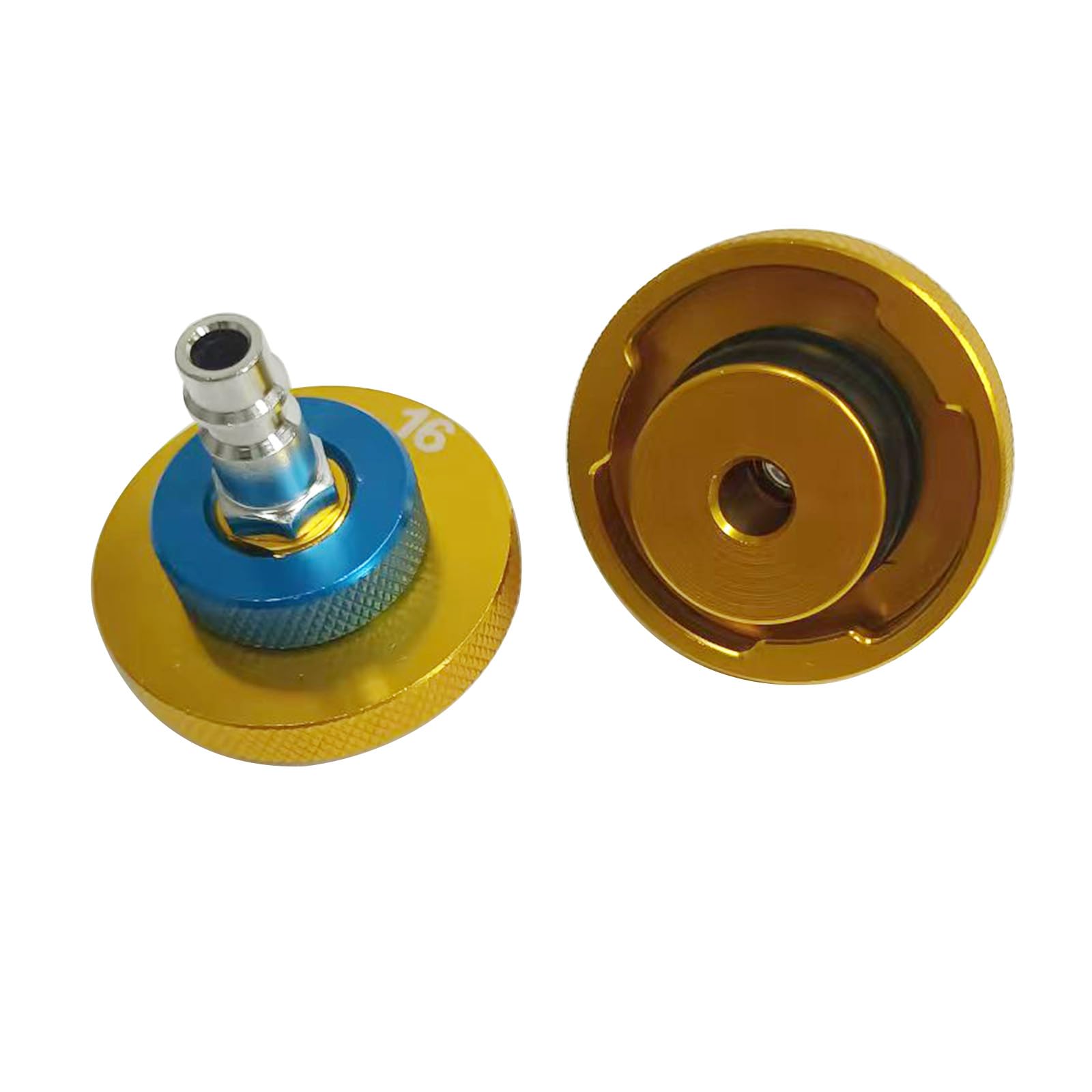 17 Pezzi Adattatore per Spurgo Freni - Adattatore spurgo Freni Auto, per Spurgo Liquido Freni Manuale, Pneumatico, Elettrico (con Snodo Rapido) - Oro