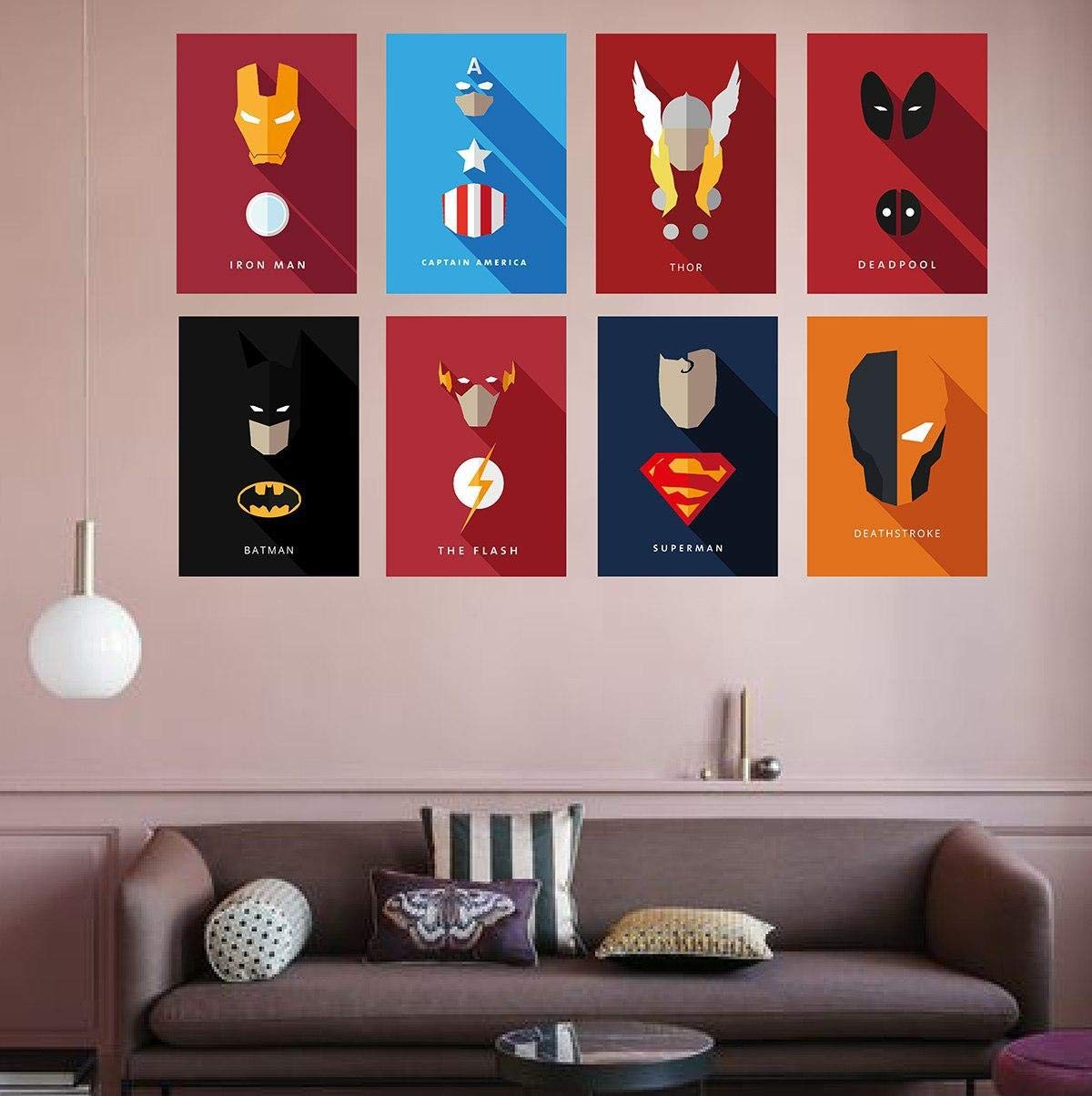 Marvel & DC Poster Set - 8 Unique Designs -2 Marvel & DC Poster Set - 8 Unique Designs -2