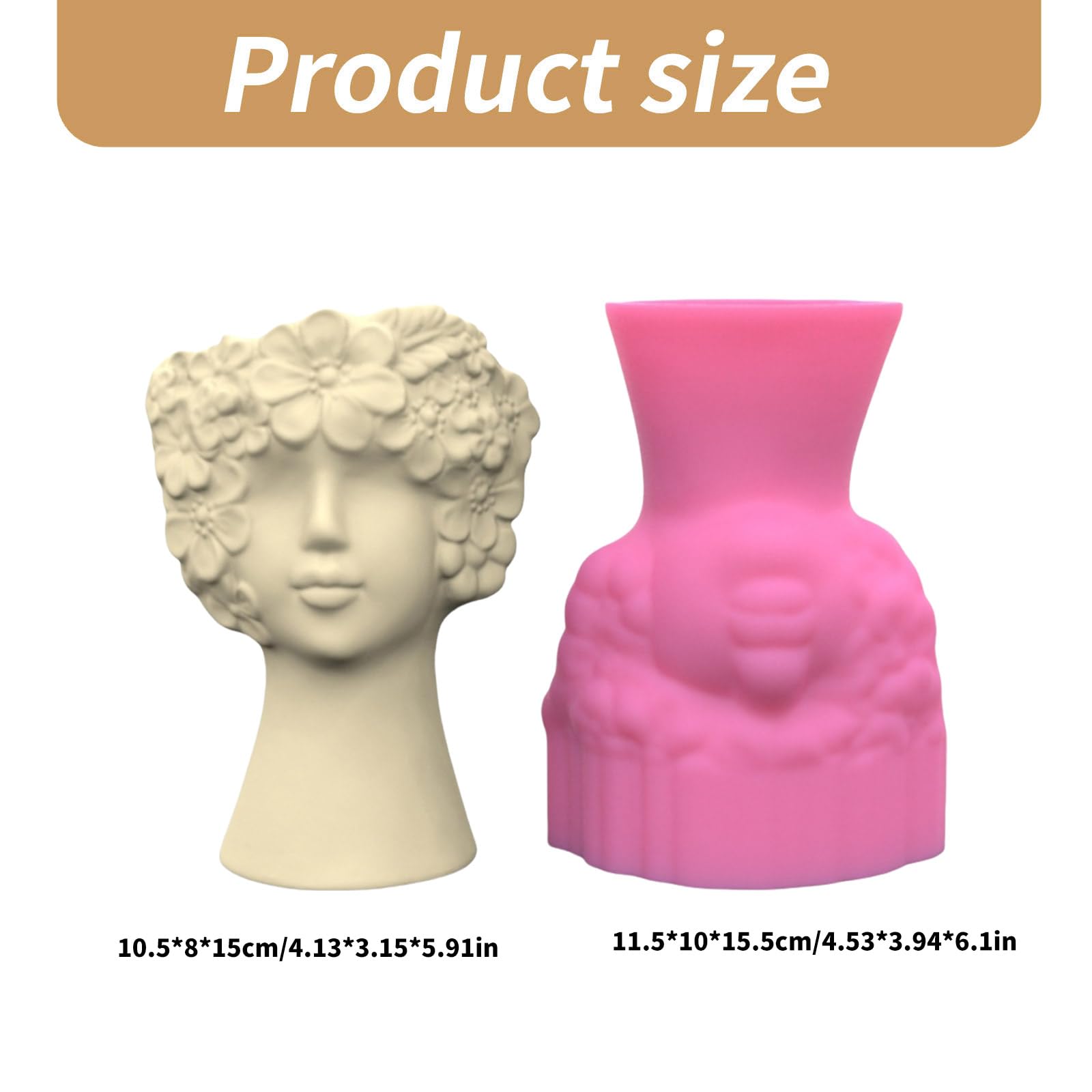 Moldes para macetas, moldes para jarrones, forma de figura humana, flexible, textura de silicona para florero