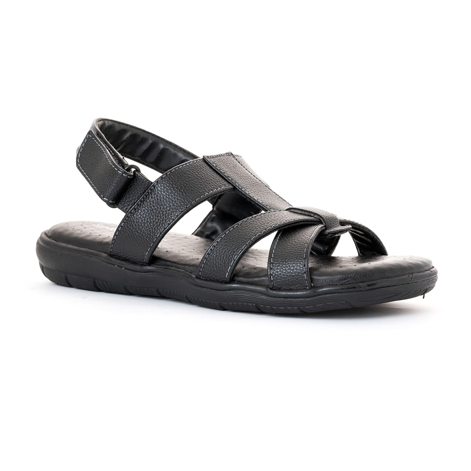 Khadims Softouch Black Casual Sandal for Men (7322936) (B0B7JYLB31) Amazon Price History, Amazon Price Tracker
