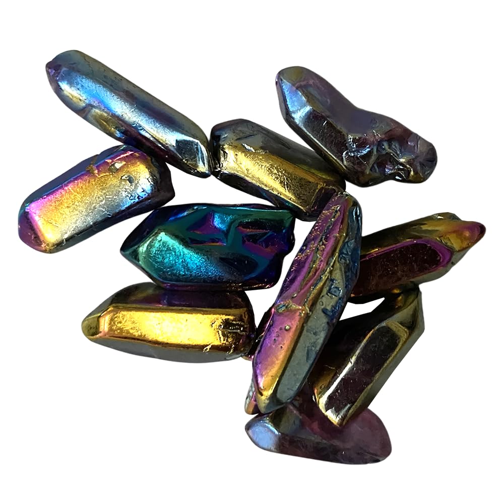 VIE Electroplated Quartz Points, 2-3cm, Single, Rainbow