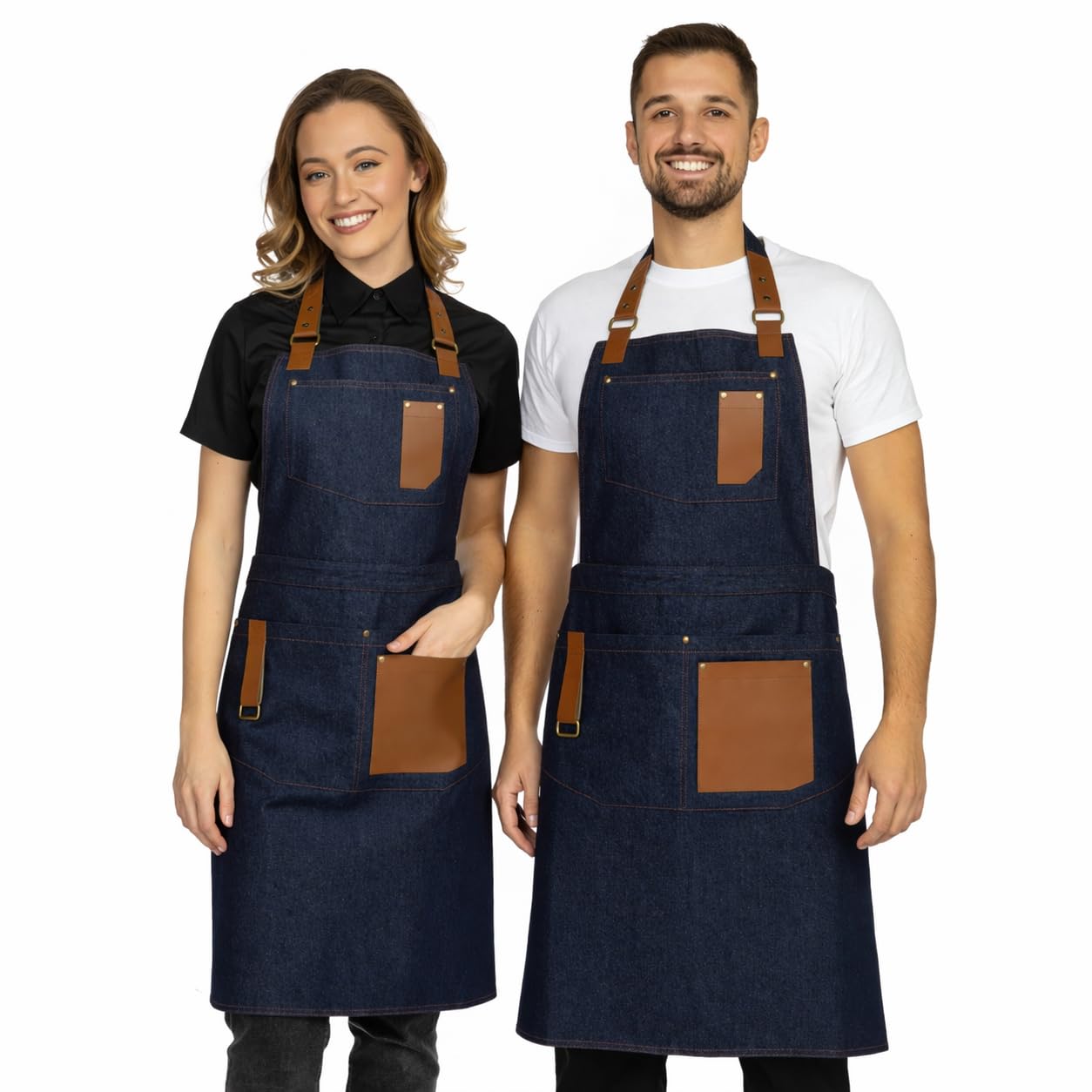 PALLTEX GERARD Grembiule da Lavoro Unisex – Grembiule in Tela Premium con Bretelle Regolabili e Tasche Multiple per Cucina, Ristorante, Bar, BBQ, Artigianato e Altro