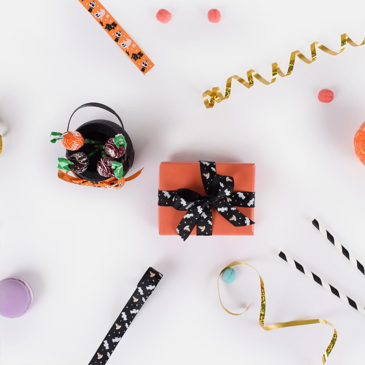 Healeved 9 Stück Grünes Geschenkband aus Polyester, 2, Glänzend für