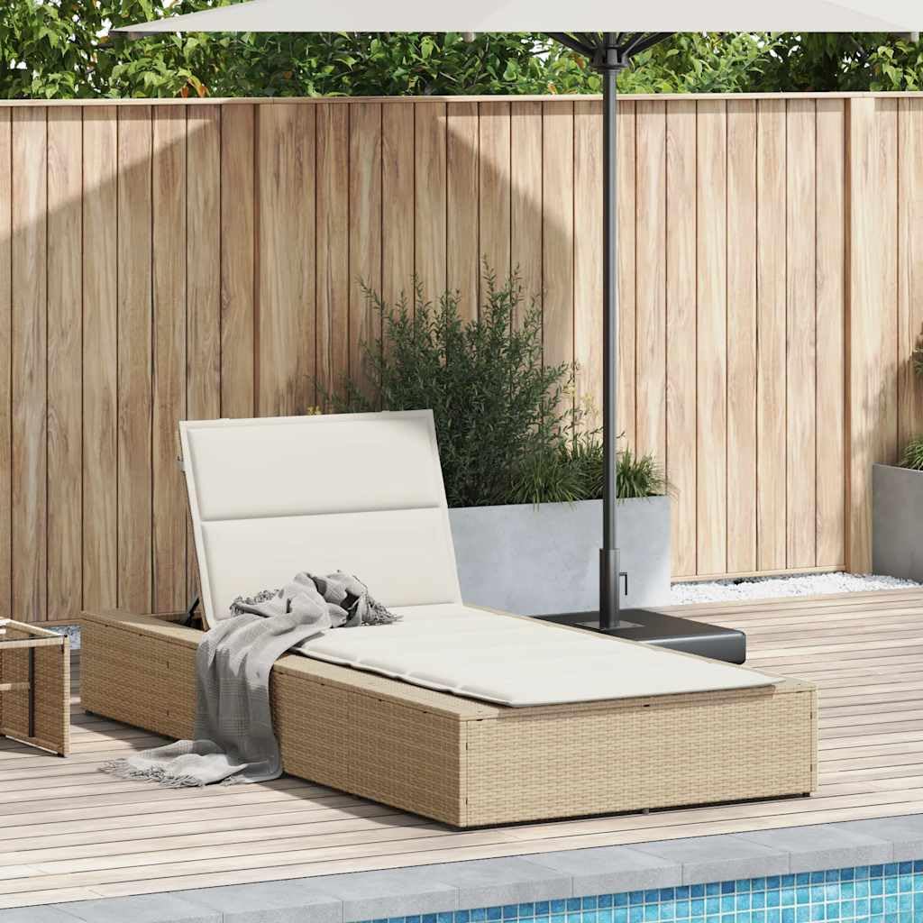 vidaXL Tumbona con cojín Flotante ratán sintético Beige