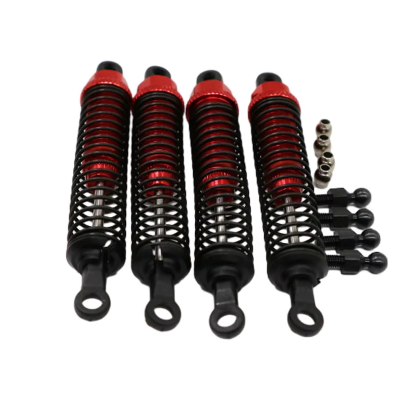Modelli Ammortizzatore RC Per Ecx Rgt136100 1/12 4 Pezzi 80MM Kit Ammortizzatori Anteriori Posteriori Con Vite A Testa Sferica RC Parti E Accessori Per Veicoli Fuoristrada Ricambio(Red)