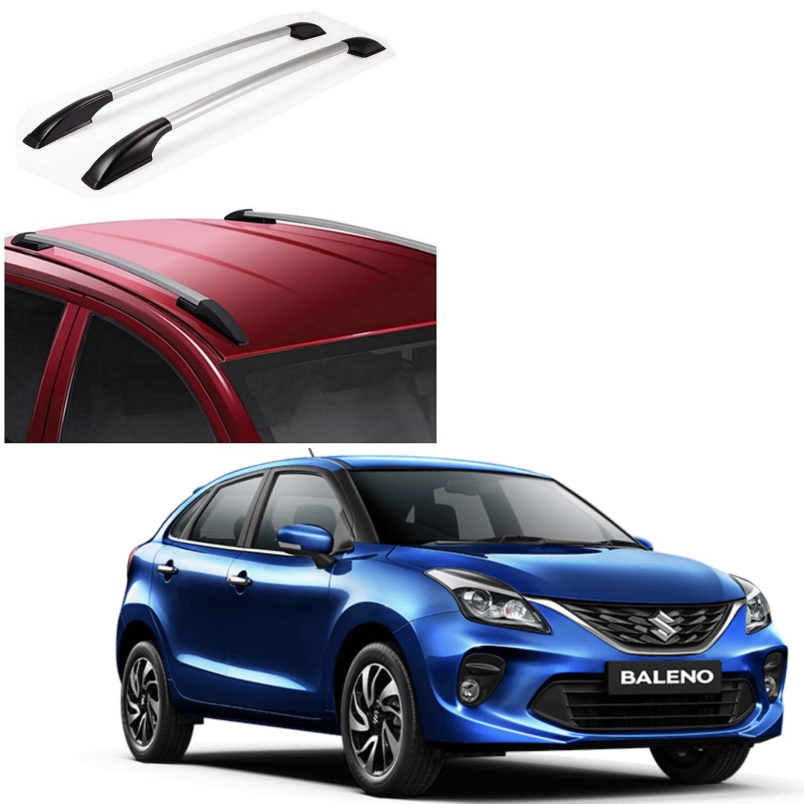 Drill Free Roof Rails for Maruti Suzuki Baleno All Models - Silver Color (Pack of 2)-image-27