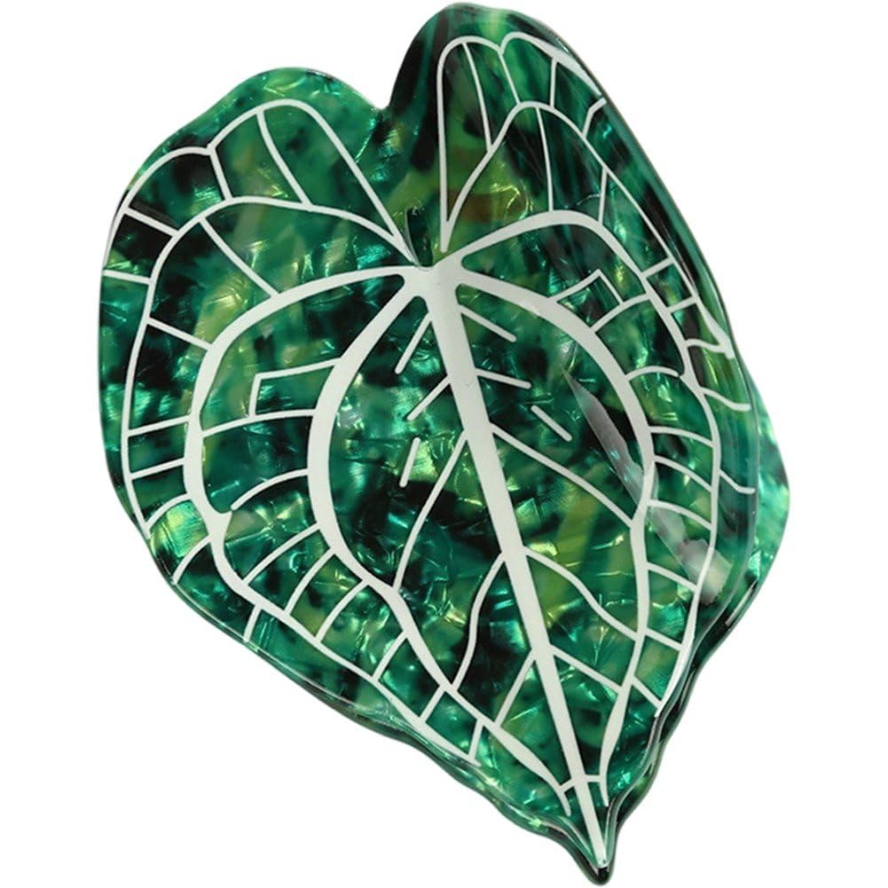 Sslvya Hair Claw Clip for Women Leaf Shape Hair Grip Clip French Design Hair Accessories Strong Hold for Thick Thin Hair