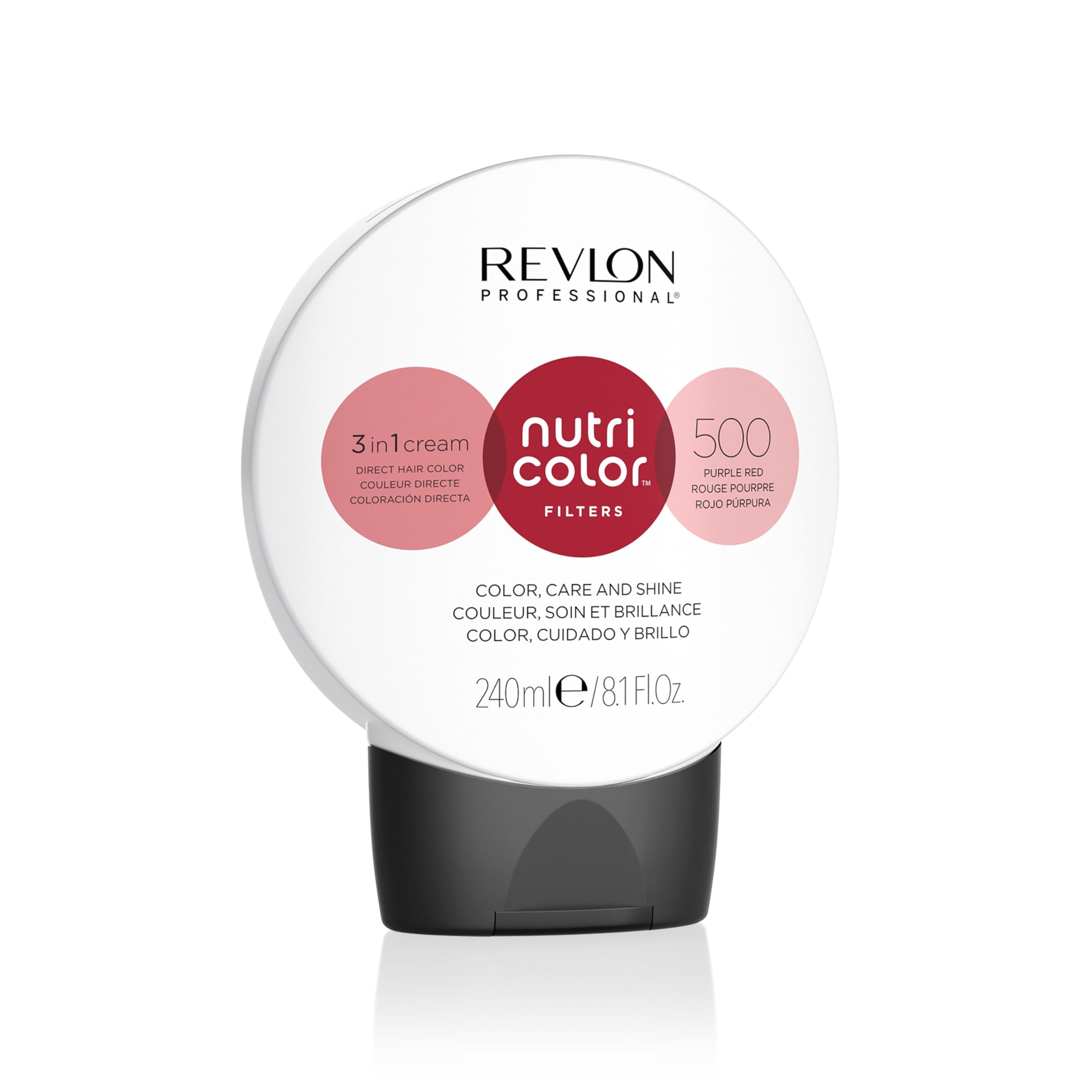 REVLON PROFESSIONAL Nutri Color Filters, Temporary Hair Colouring Mask, Intense Shine, Hair Dye for Women, Tone 500 Red Purple, 240 ml