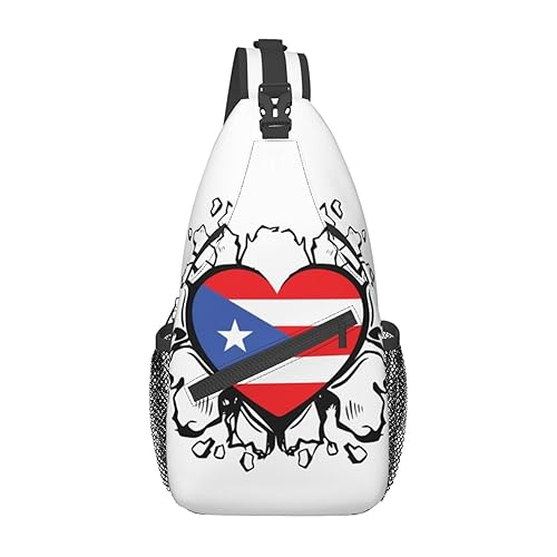 Puerto Rico Flag Sling Bag,Multipurpose Crossbody Backpack Shoulder Chest Bag