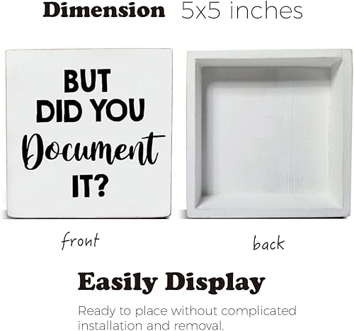 Miniatura 2 de Dumyum Cartel divertido letrero de madera para oficina, con texto en inglés "But Did You Document It", letrero decorativo de madera para el hogar,