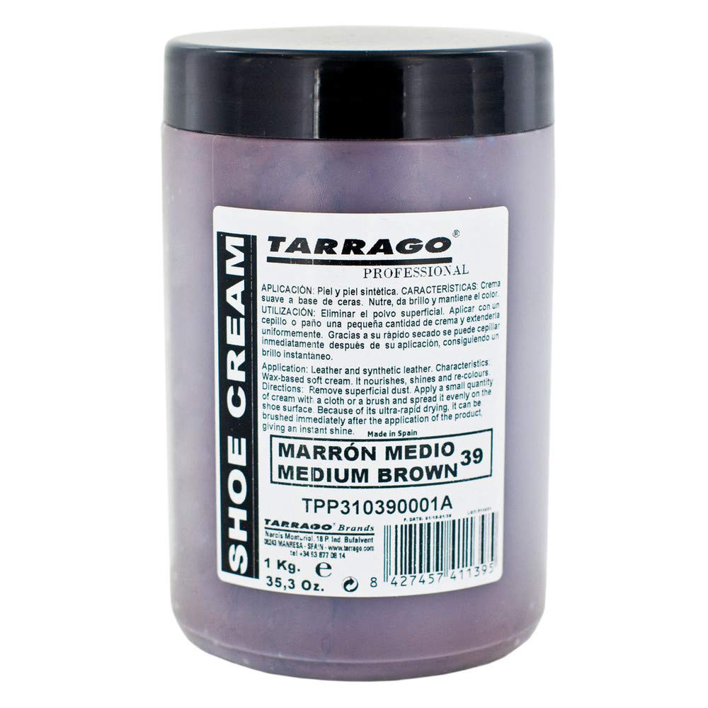 Tarrago | Crème pour chaussures 1 kg | Crème naturelle à la cire d'abeille et au carnauba pour chaussures | Convient pour le cuir et le cuir synthétique
