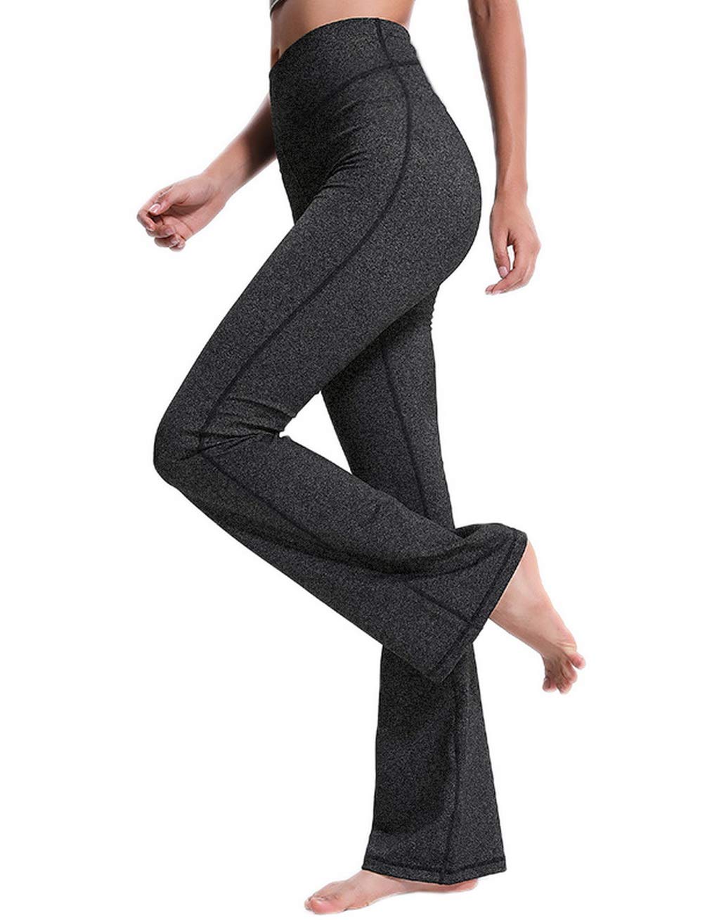 ChinFun Bootcut Wide Leg Yoga Pants with Pockets for Women Bootleg High Waist Workout Tummy Control Flare Work Pants