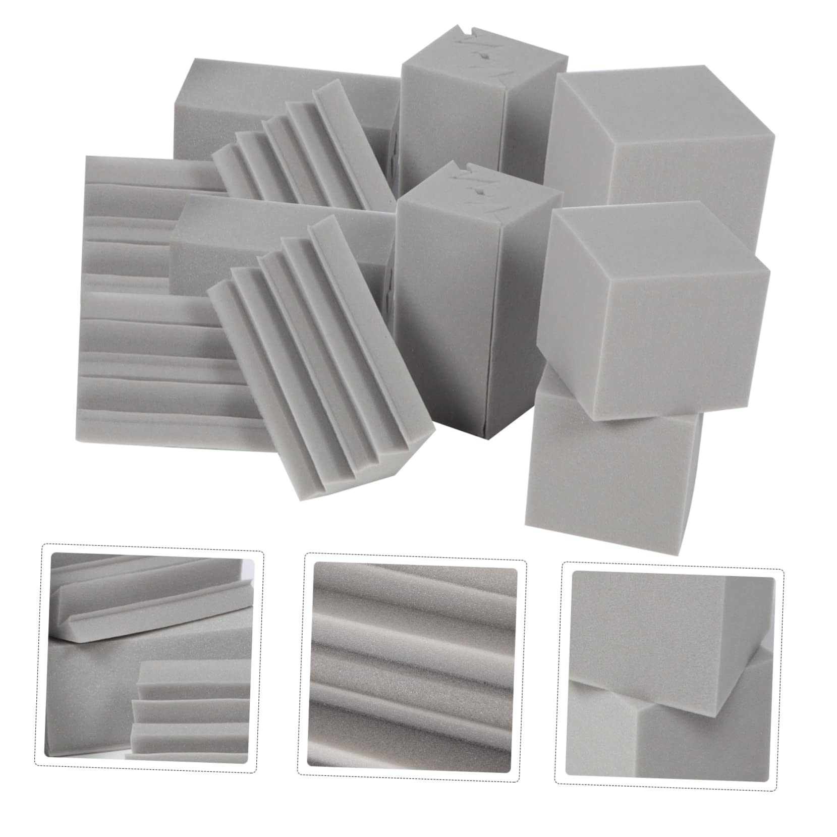 Pannelli Fonoassorbenti Aspetto Bello 16 Pezzi Trappole per Bassi in Spugna Alta Densità a Forma di Piramide e Cubo e Ignifugo per Home Theaters e Room