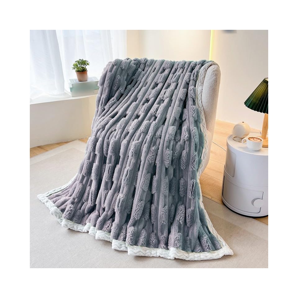 FWSHANGMAO Manta Mullida De Piel Sintética para Cama, Manta Grande Súper Suave Y Cálida, Manta para Niños, Manta De Franela Mullida, Manta Suave Y Versátil para Cama, Coche, Sofá, Azul, 200 X