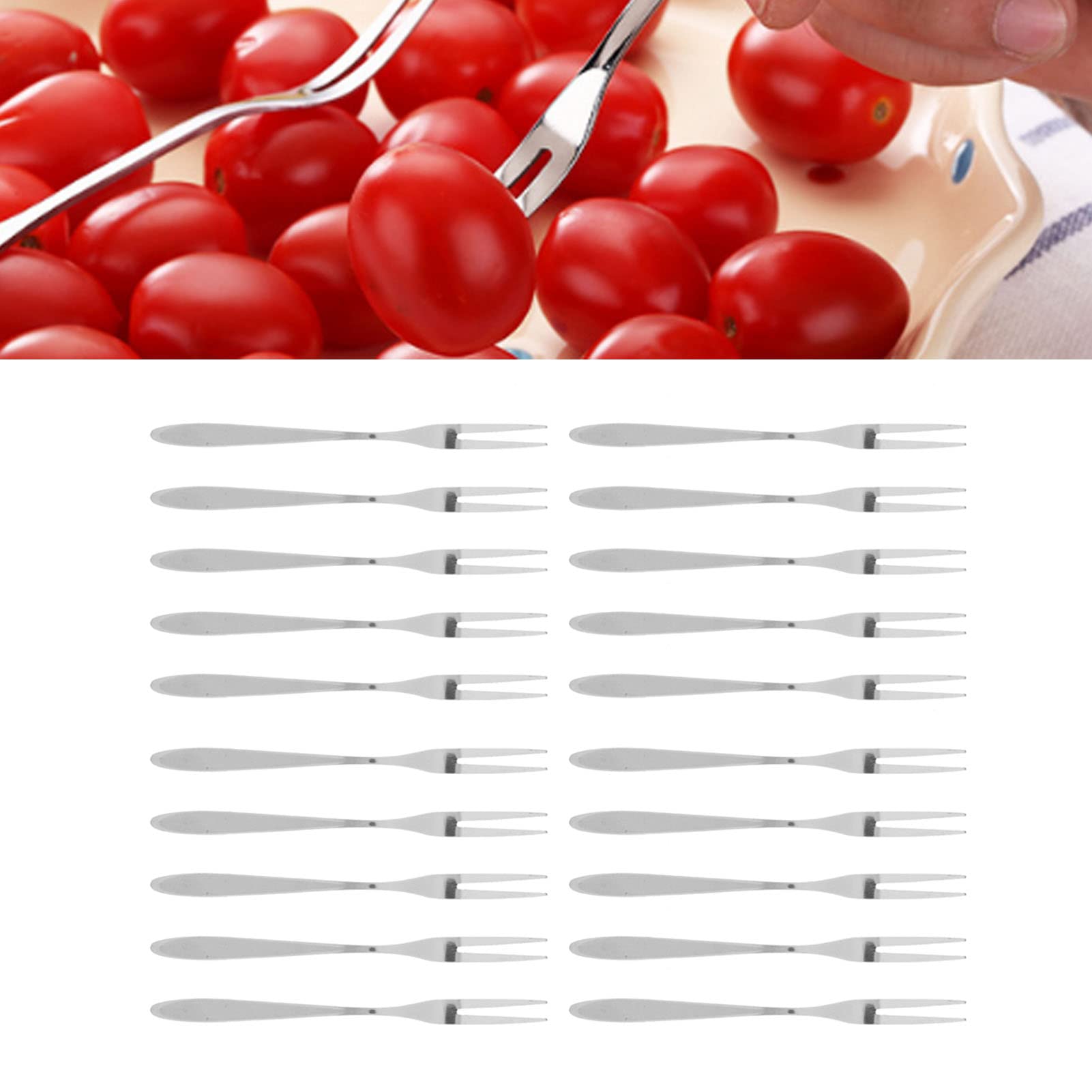 20 Pieces Salad Forks Set, Stainless Steel Fruit Forks Set with Long Handle, Cake Desert Serving Forks