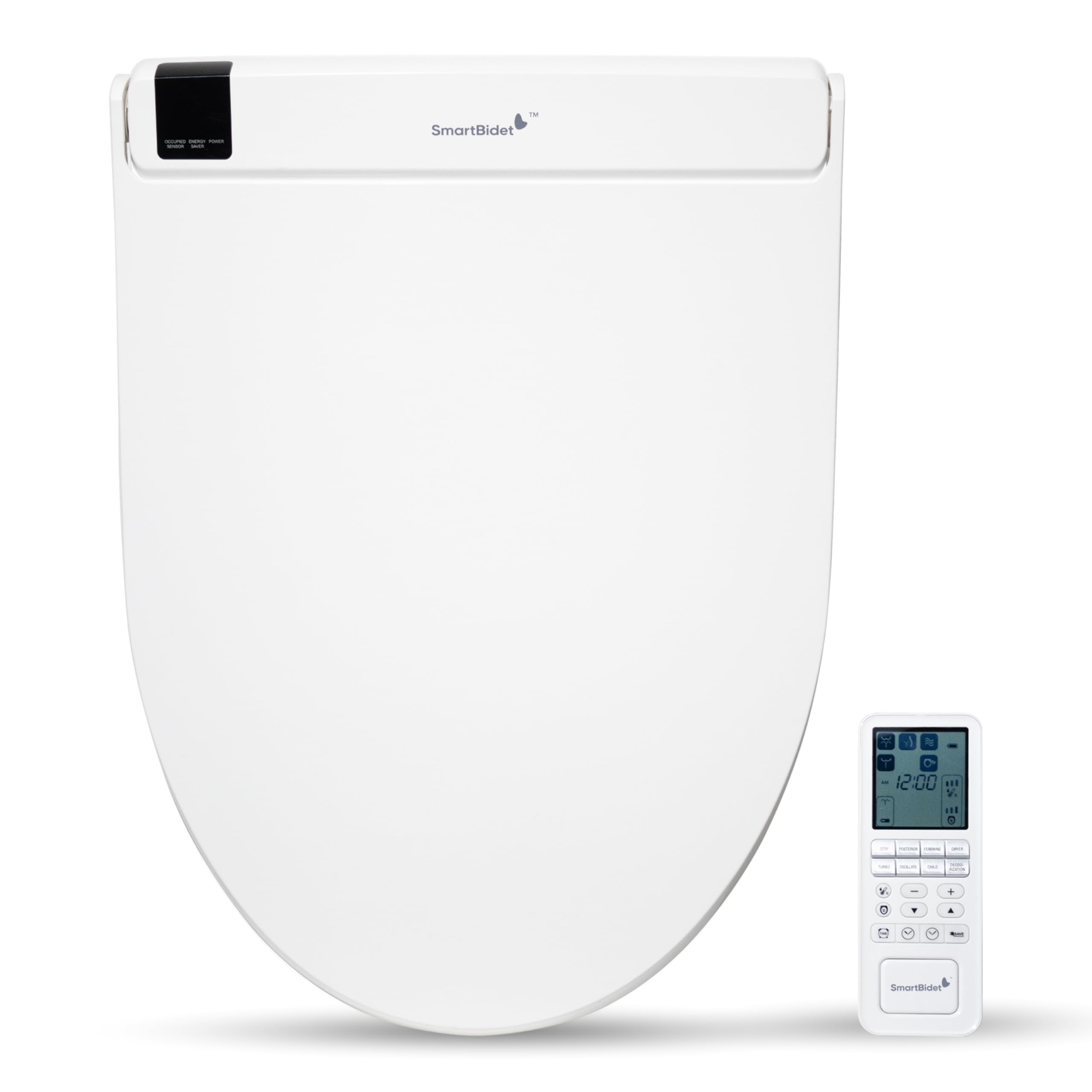 SmartBidet® SB-3000 Electric Smart Bidet™ Toilet Seat for Elongated Toilets with Remote Control with Screen, Unlimited & On Demand Warm Water