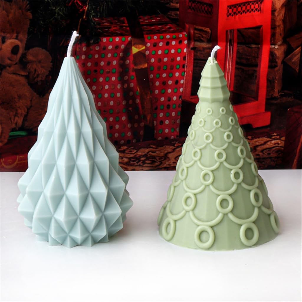 Moule en silicone flexible facile à démouler pour fabrication de bijoux d'arbre de Noël géométrique