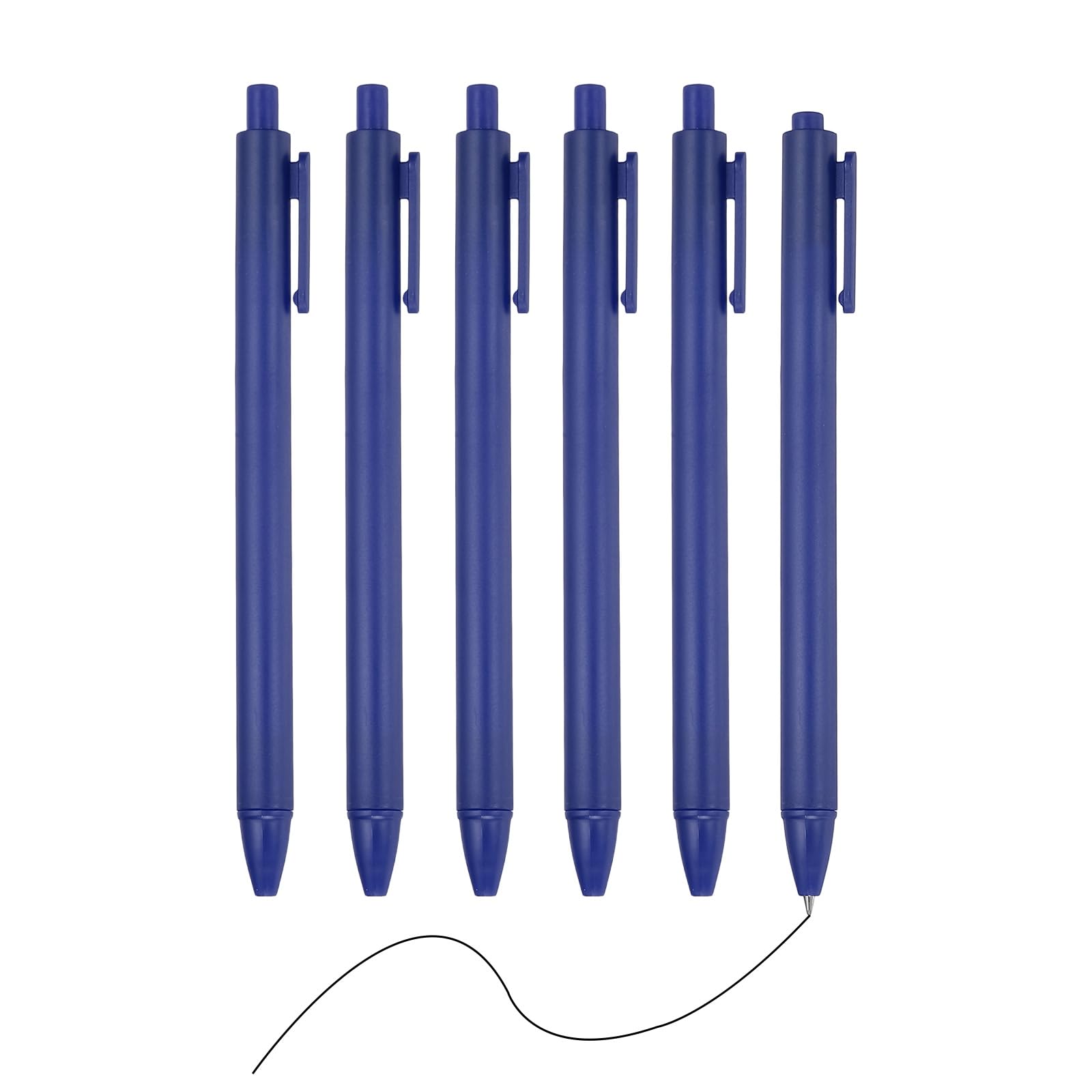 PATIKIL 6 Pack Retractable Pens 0.5mm, Black Gel Ink Pens Retractable Ballpoint Pen Fine Point Smooth Writing Cute for Office Home Supplies Journaling Notebook, Dark Blue