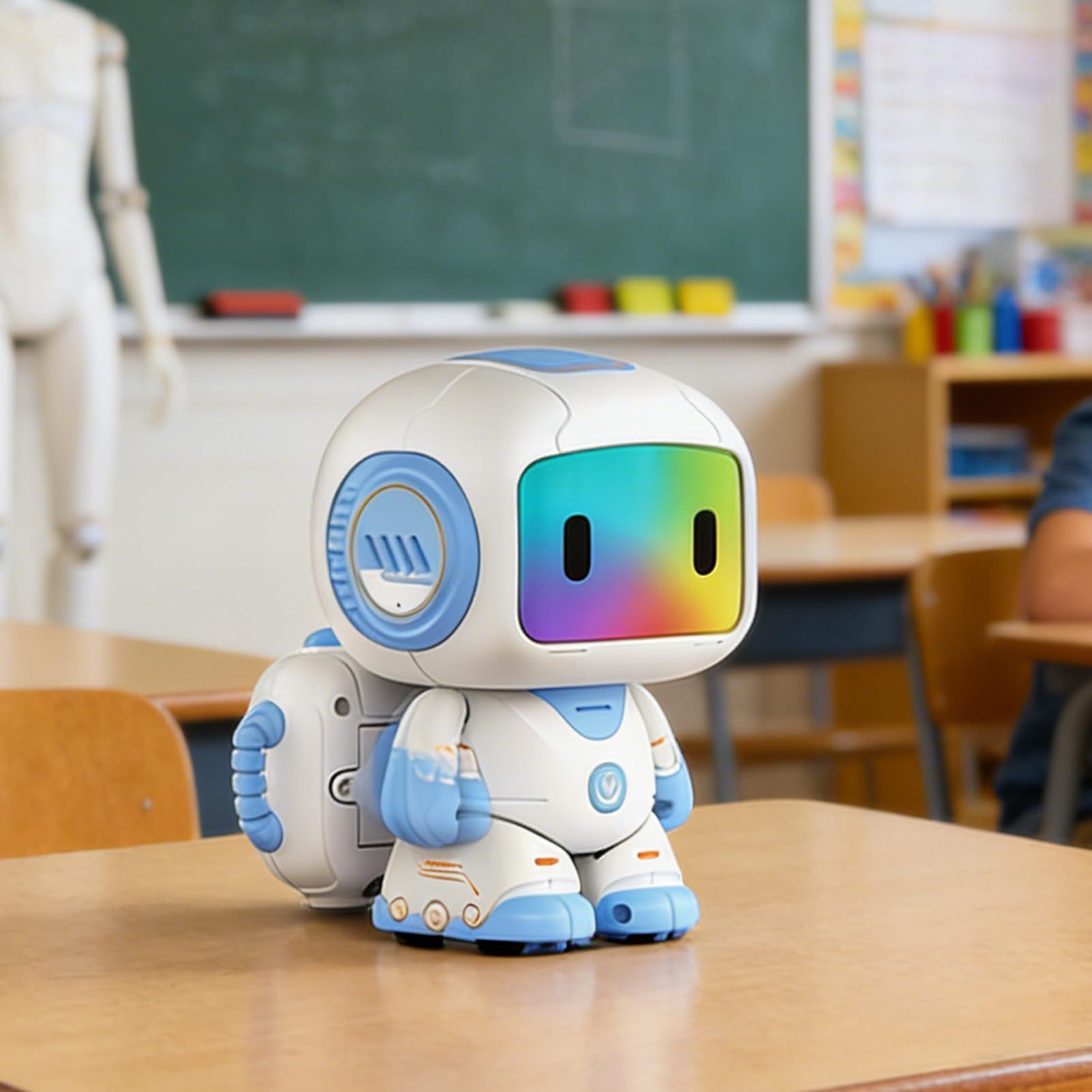 Genérico Juguete Robot para Niños Programable Recargable con Luz Y Música | Juguete Educativo Recargable Para Niños Para Niños Niñas Adolescentes Familia Juego En Casa Viaje Acampada Día Del Niño