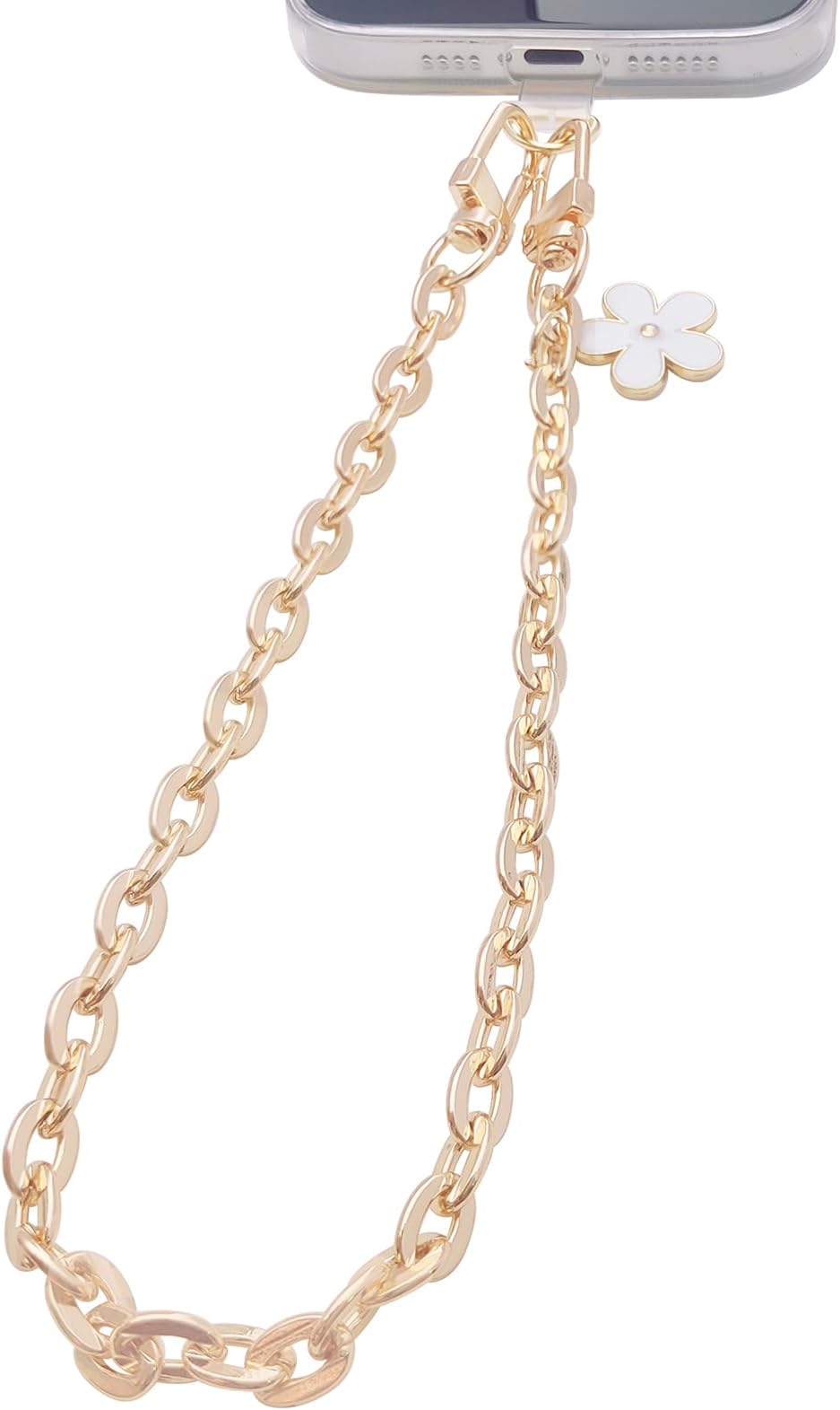 Cioatu Beaded Phone Charm Wrist Strap with Tether Tab and Bracelet Chain