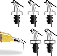 5Pcs Oil Pourer Spout,Olive Oil Bottle Stopper Spout,Leak-Proof Dispenser Wine Pourer for Vinegar Bottles Salad Bottles, Wine Liquor Spirits Bottle Speed Pourer Spout
