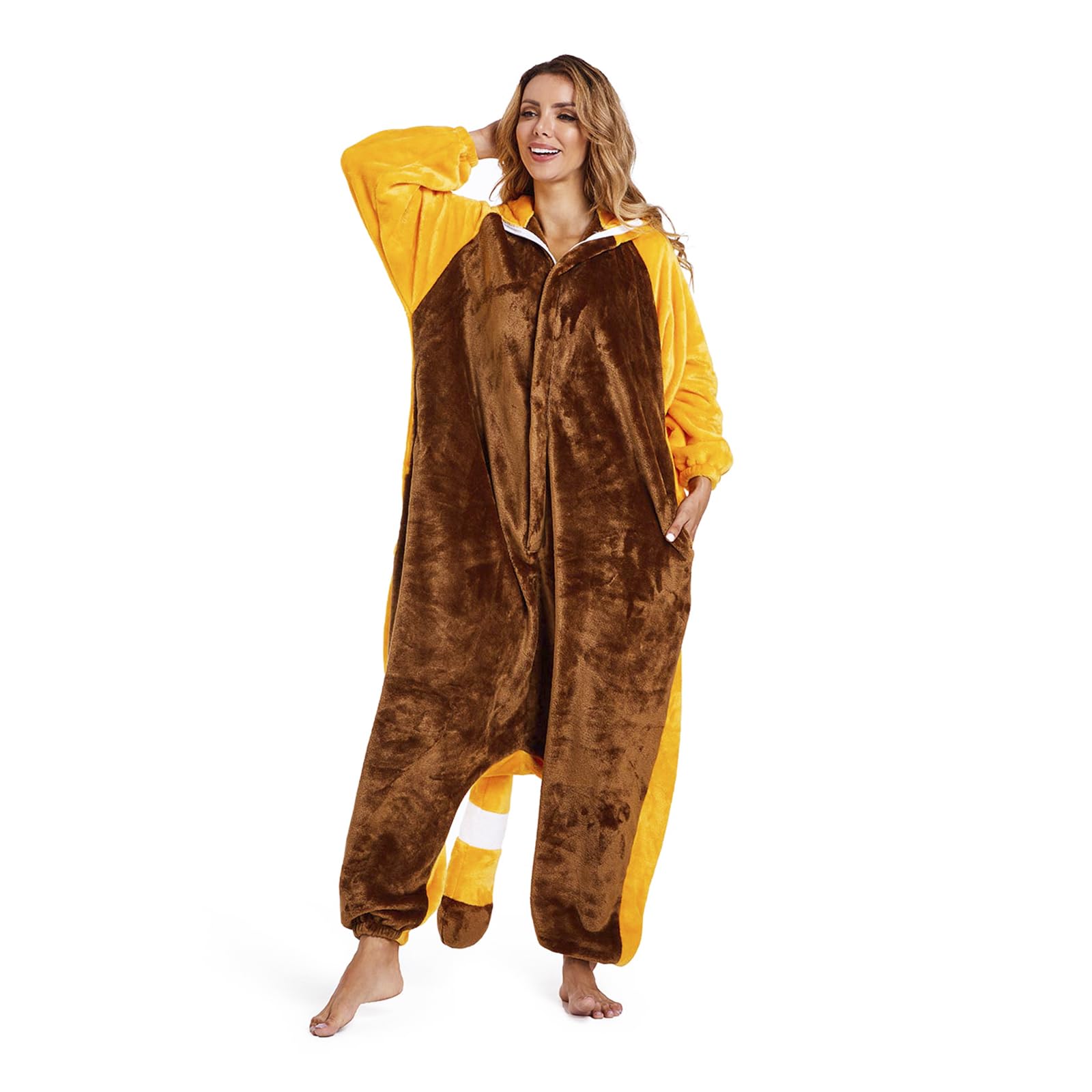 OLAOLA Pijama Adulto, Disfraz de Animal, Unisex Onesie para Cosplay de Halloween, Pijama Entero de Una Pieza para Mujer y Hombre