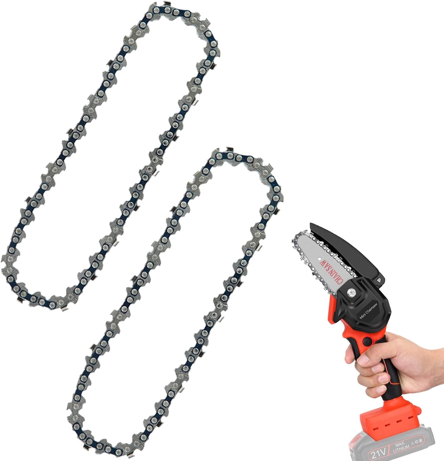 4 Inch Mini Chainsaw Chain 2 Pcs Replacement Chains for