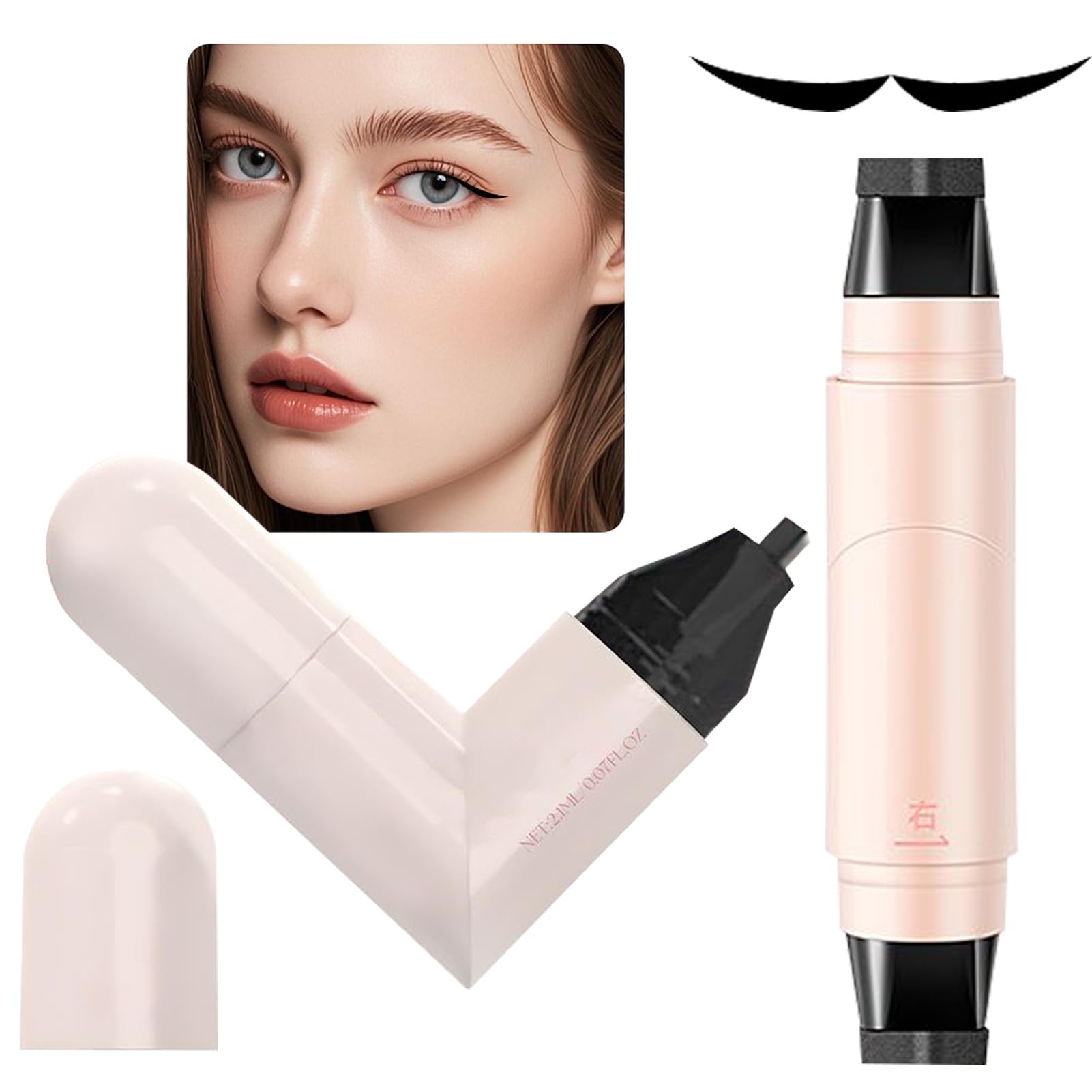 'angolo degli occhi per donne, con 2 punte, per applicazione di trucco, ad asciugatura rapida, per cosmetici, viaggi, appuntamenti e matrimoni