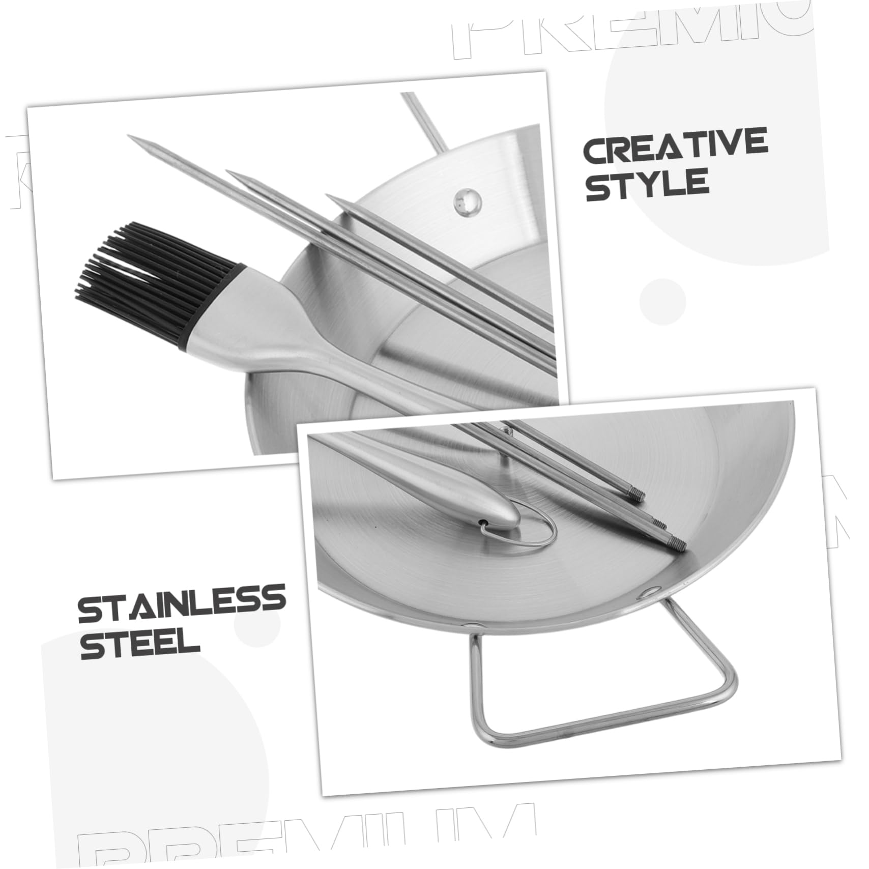 Parrilla Vertical para Barbacoa con 3 Pinchos Extraíbles | 1 Juego con Cepillo para Aceite, Diseño Vertical, Uso para Shawarma, Kebabs, Pescado y Salchichas