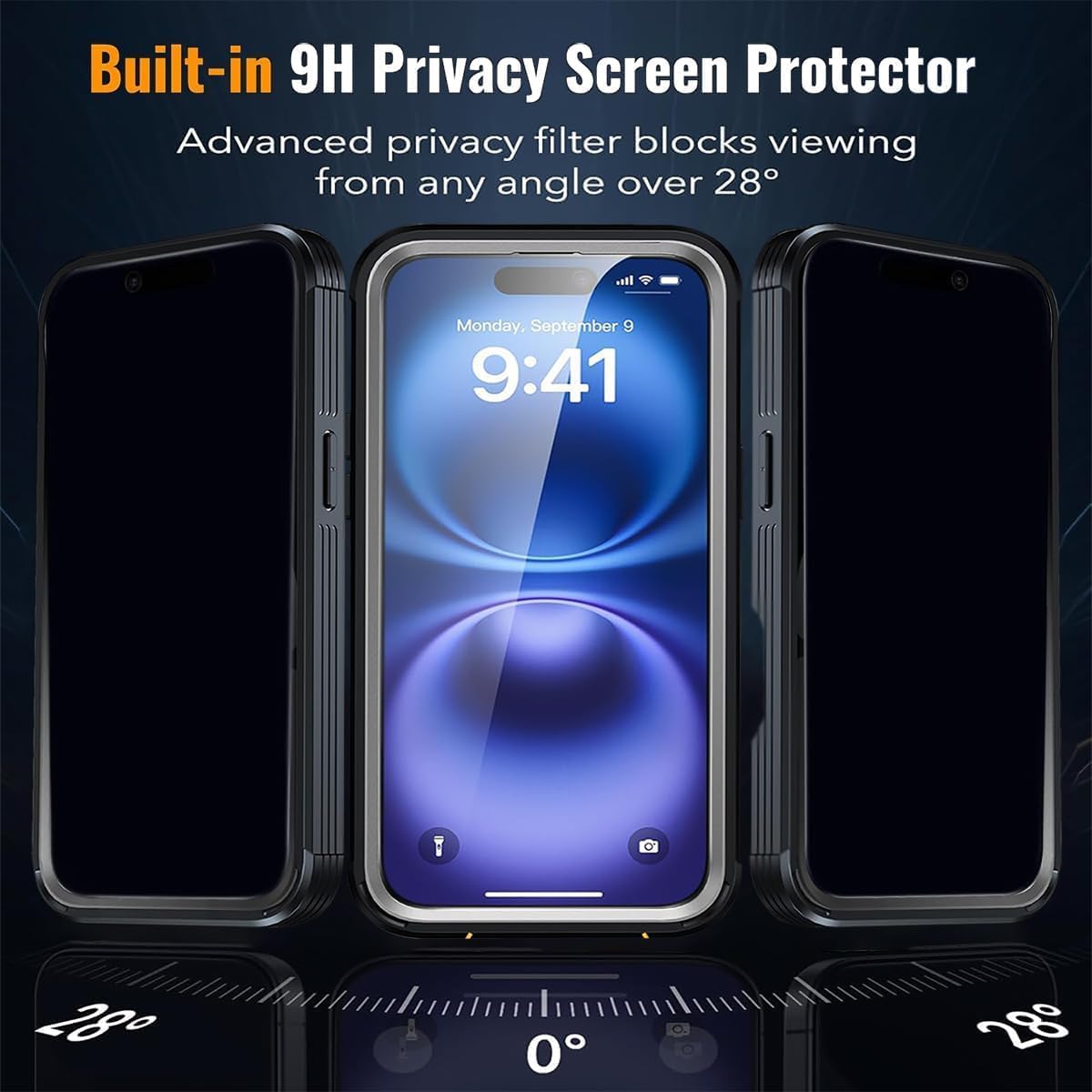 TOPF&B Privacy Case for iPhone 17 Pro,Compatible with MagSafe,iPhone 17 Pro Magnetic Cover Built-in Privacy Screen Protector,Camera Protection,Full Body Shockproof Case,Black - Image 3