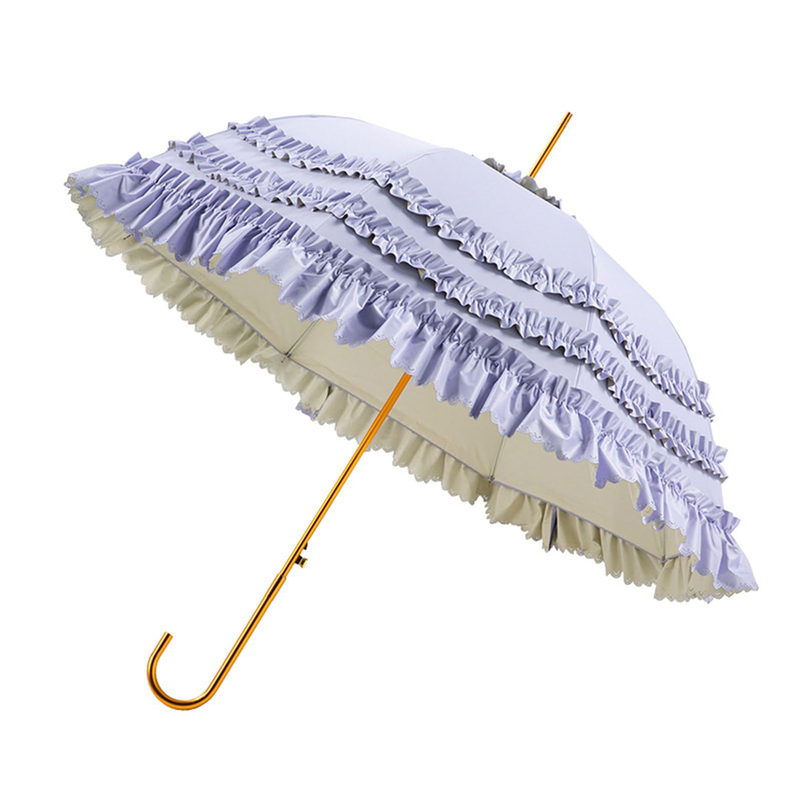 Hinayosan Women's Purple Lace Parasol Umbrella Vintage Wedding Bridal Umbrella Dome Parasol Princess Lace Umbrella For Cosplay Photography