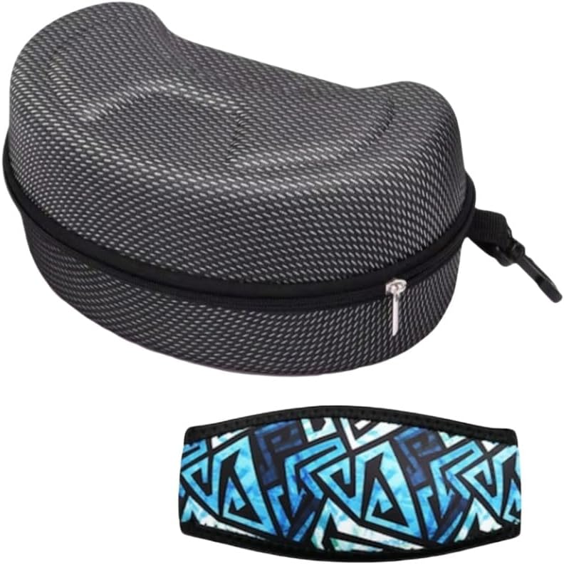 Diving Mask Case, Portable Swimming Scuba Mask Storage Box Protective Container Case, Diving Glasses, Mask strap cover, Hairband (Grey)