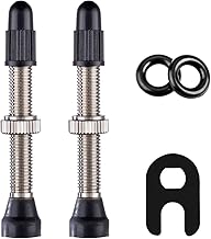 HZJD 2 Pieces Bicycle Tubeless Valves, Valve Stem (40 mm), 1 Piece Valve Core Removal Tool