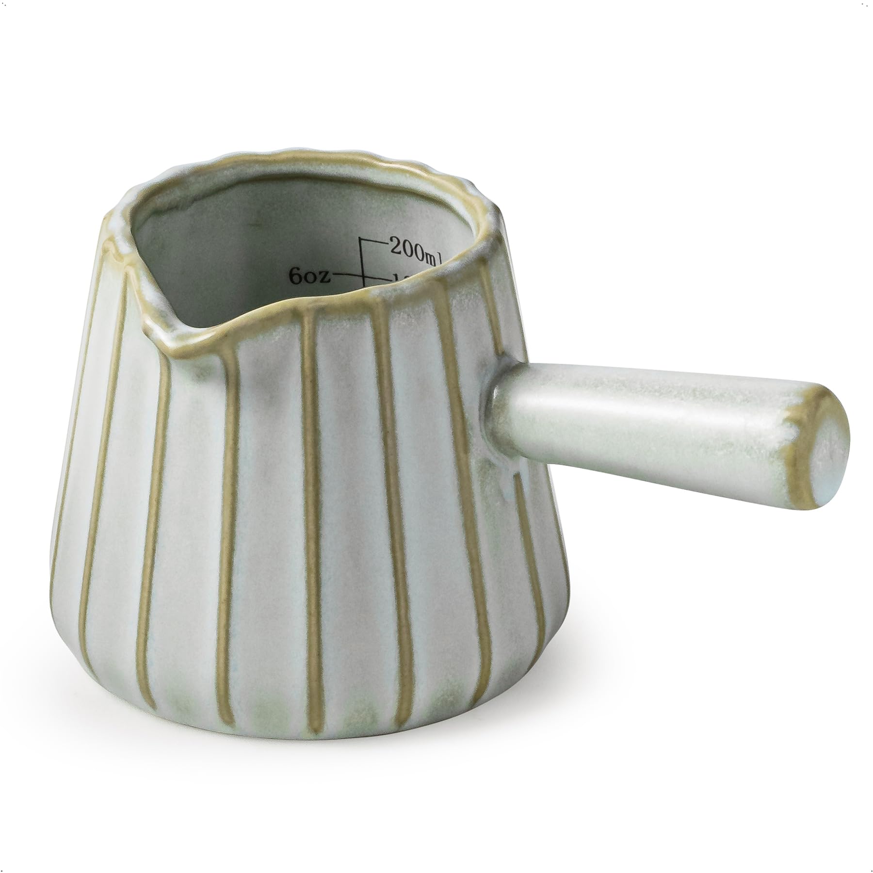Photo 1 of YHOJOY Espresso Cup Ceramic, Espresso Accessories, Espresso Measuring Cup with Handle, Expresso Shots Cups with Spout, 6 OZ / 200ML, Light Green