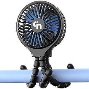 HomeLifairy Portable Stroller Fan, USB or Rechargeable Battery Operated with 3 Speeds and 360Rotate, Cooling Clip On for Baby Crib Travel Car Seat Black