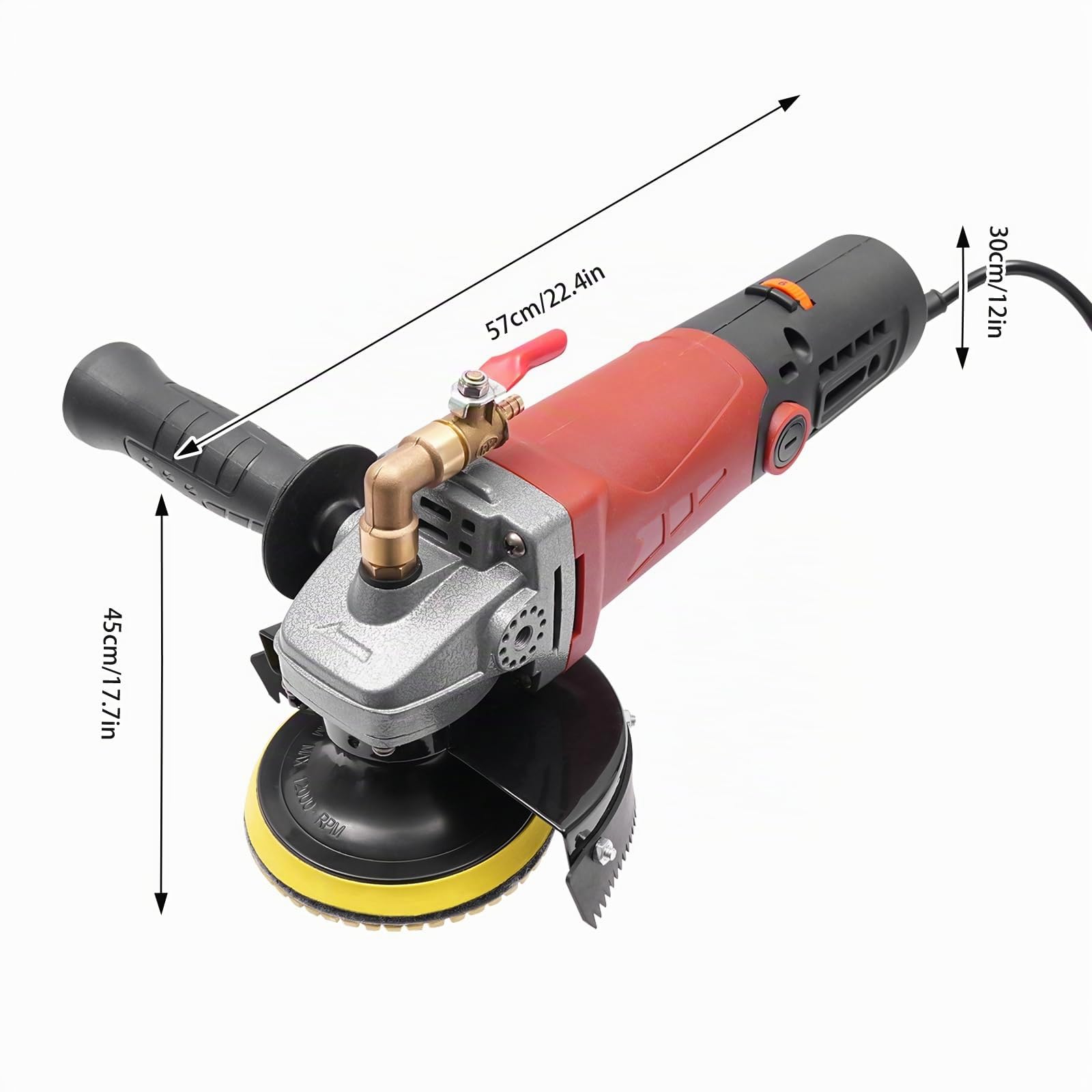 Pulidora húmeda, 860 W, pulidora manual profesional, 6 velocidades, lijadora de hormigón, 5000 rpm, para vehículos, granito, piedra, baldosas de cerámica, baldosas de suelo