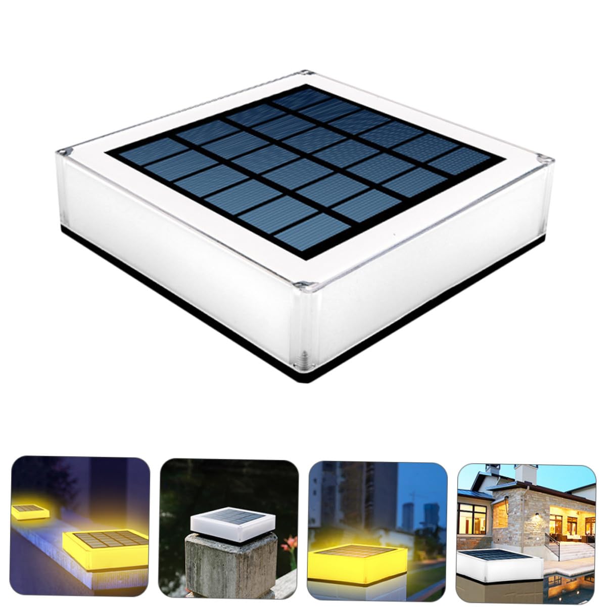 Toddmomy Solar Säulenlampe für Außenbereich mit Weißem Abs Material und Stromsparend für Garten und Wohngebiete